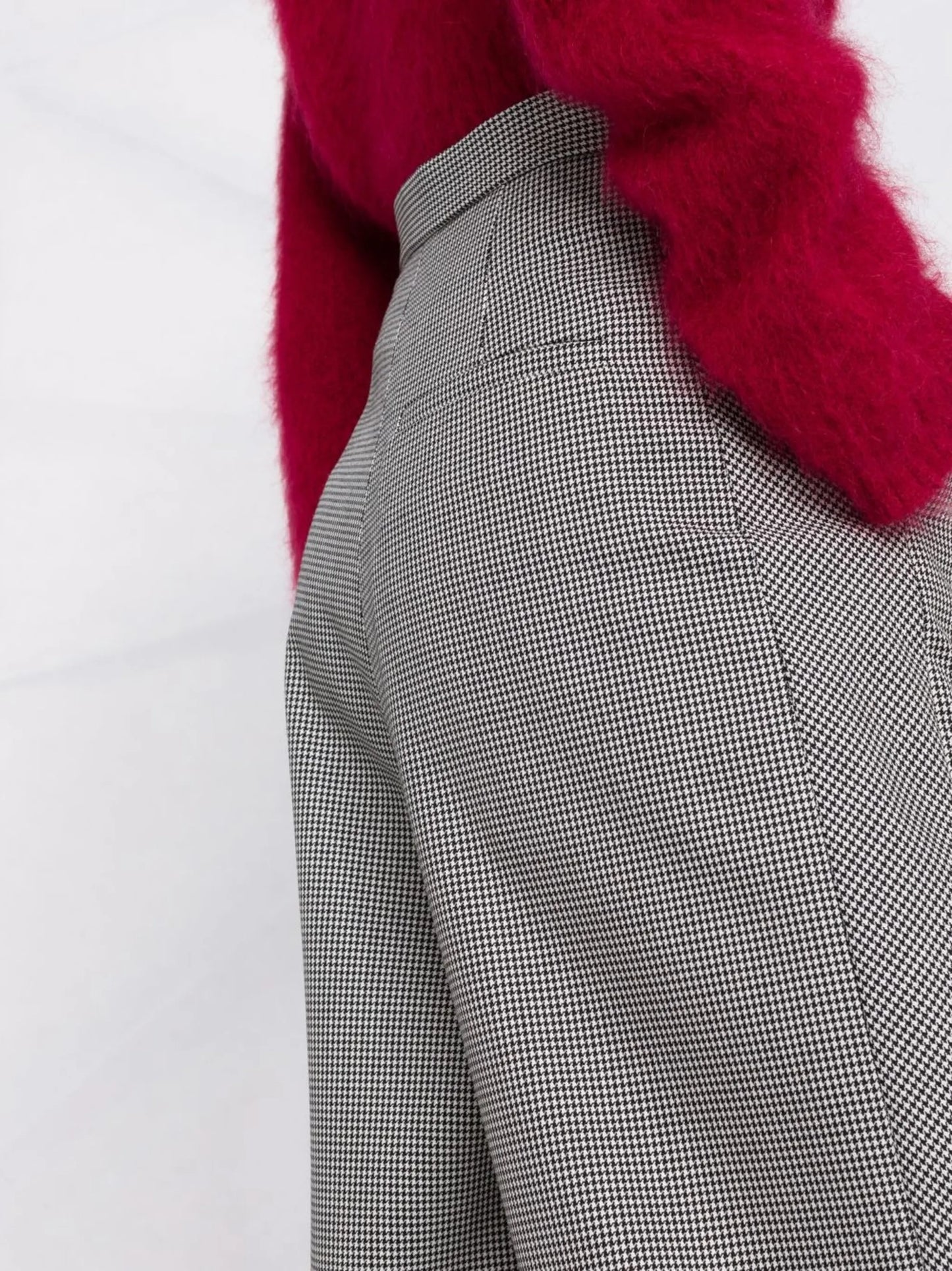 houndstooth cropped trousers
