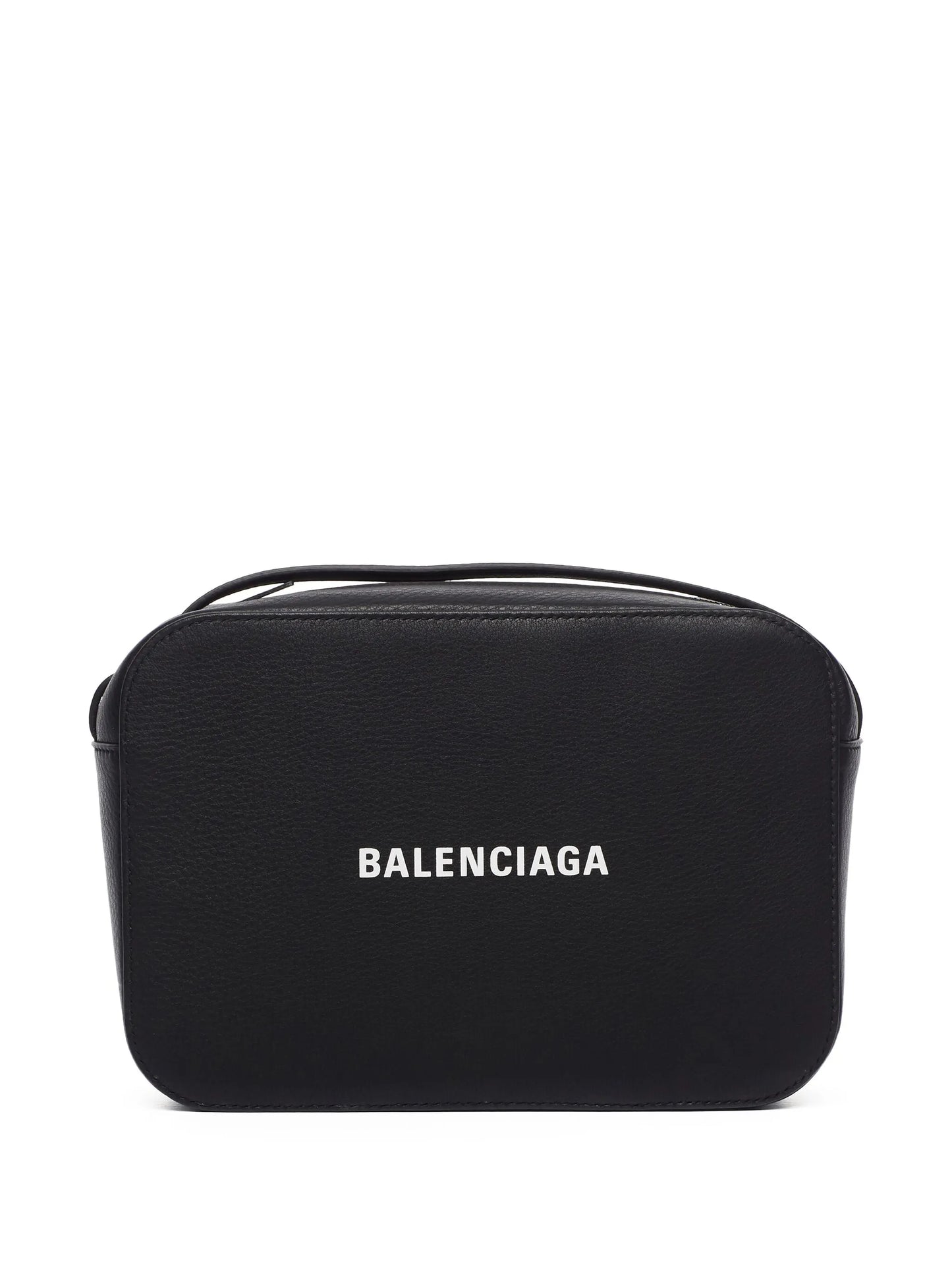 logo-print leather camera bag