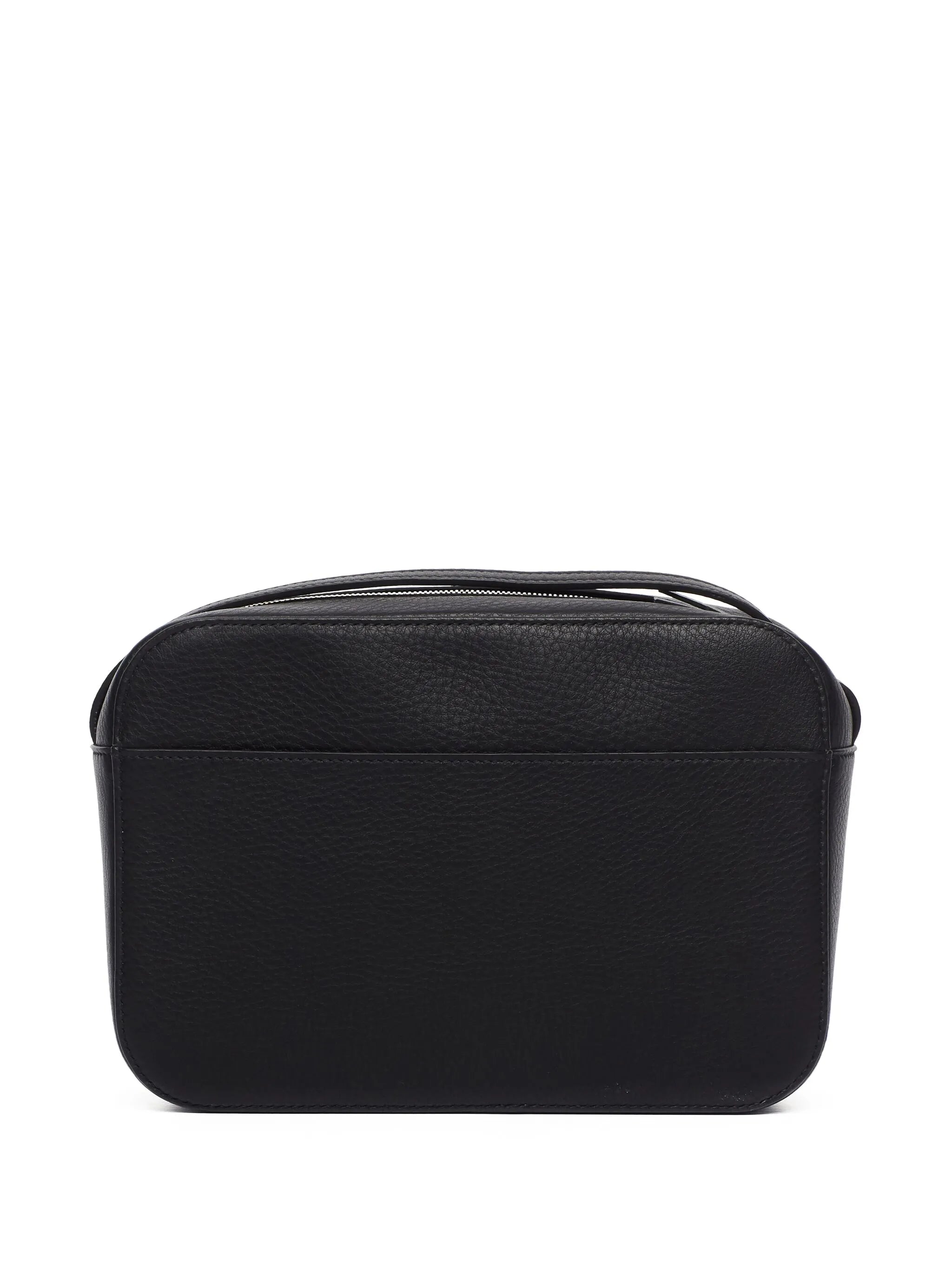 logo-print leather camera bag