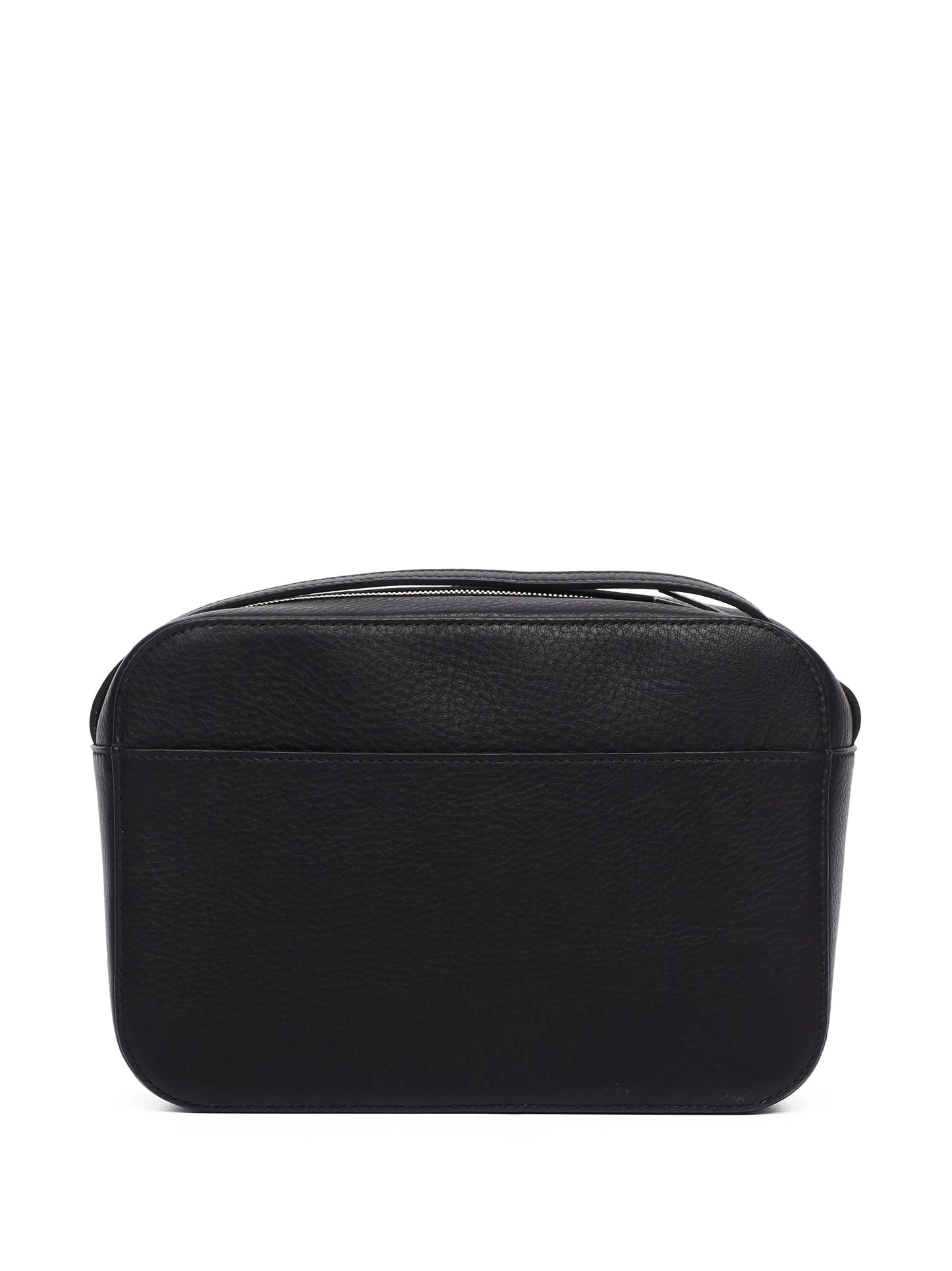 logo-print leather camera bag