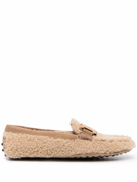 shearling-design loafers