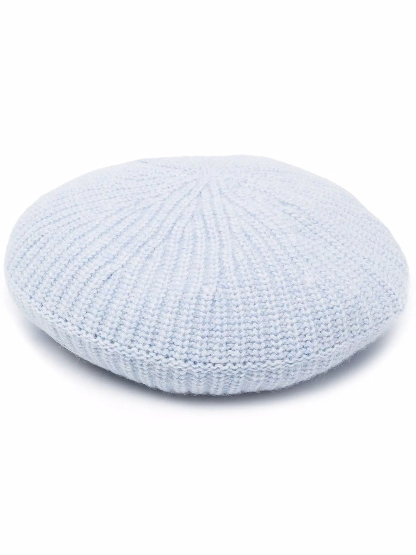 rib-knit logo-patch beret