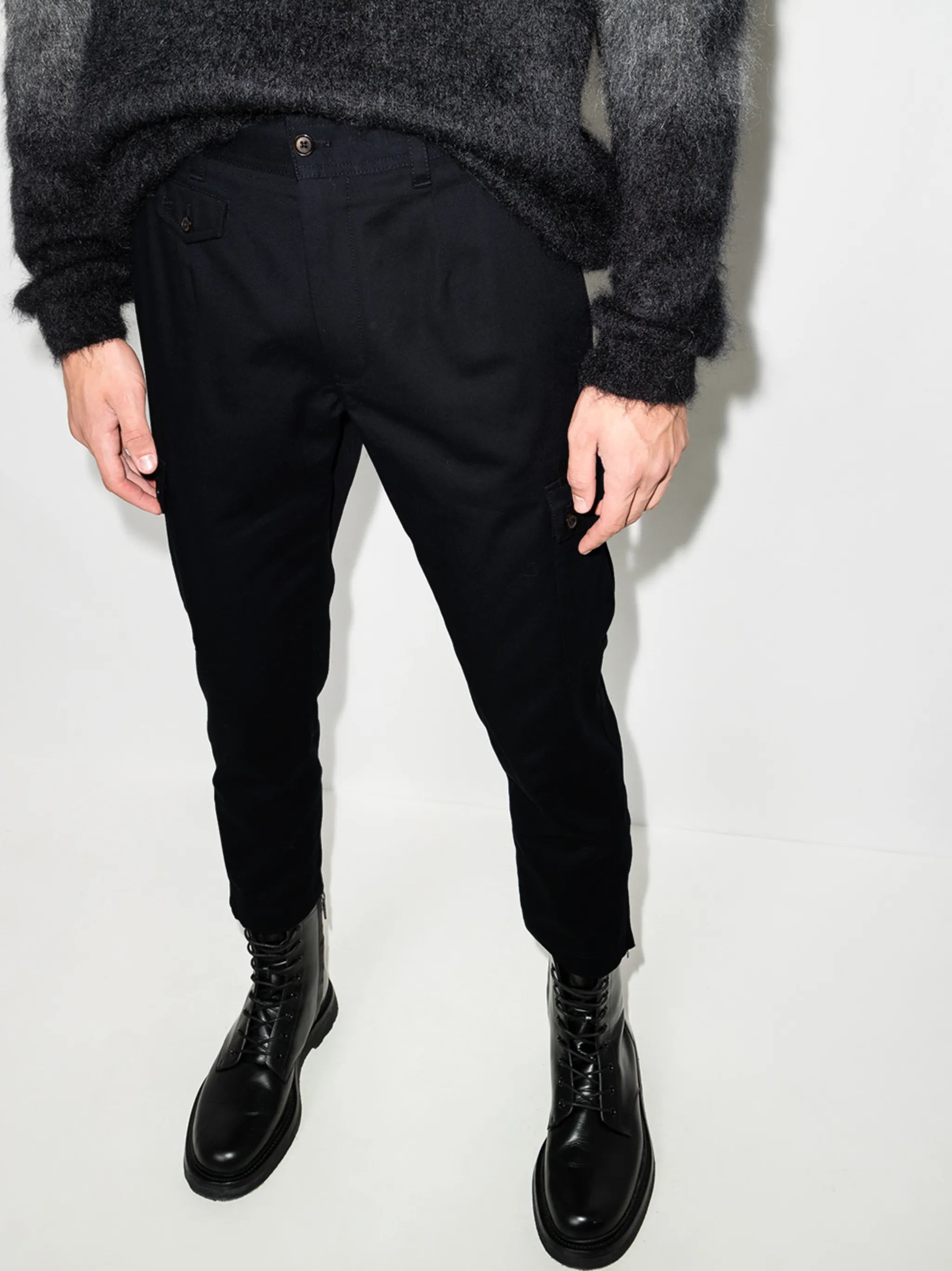 slim-fit tailored trousers