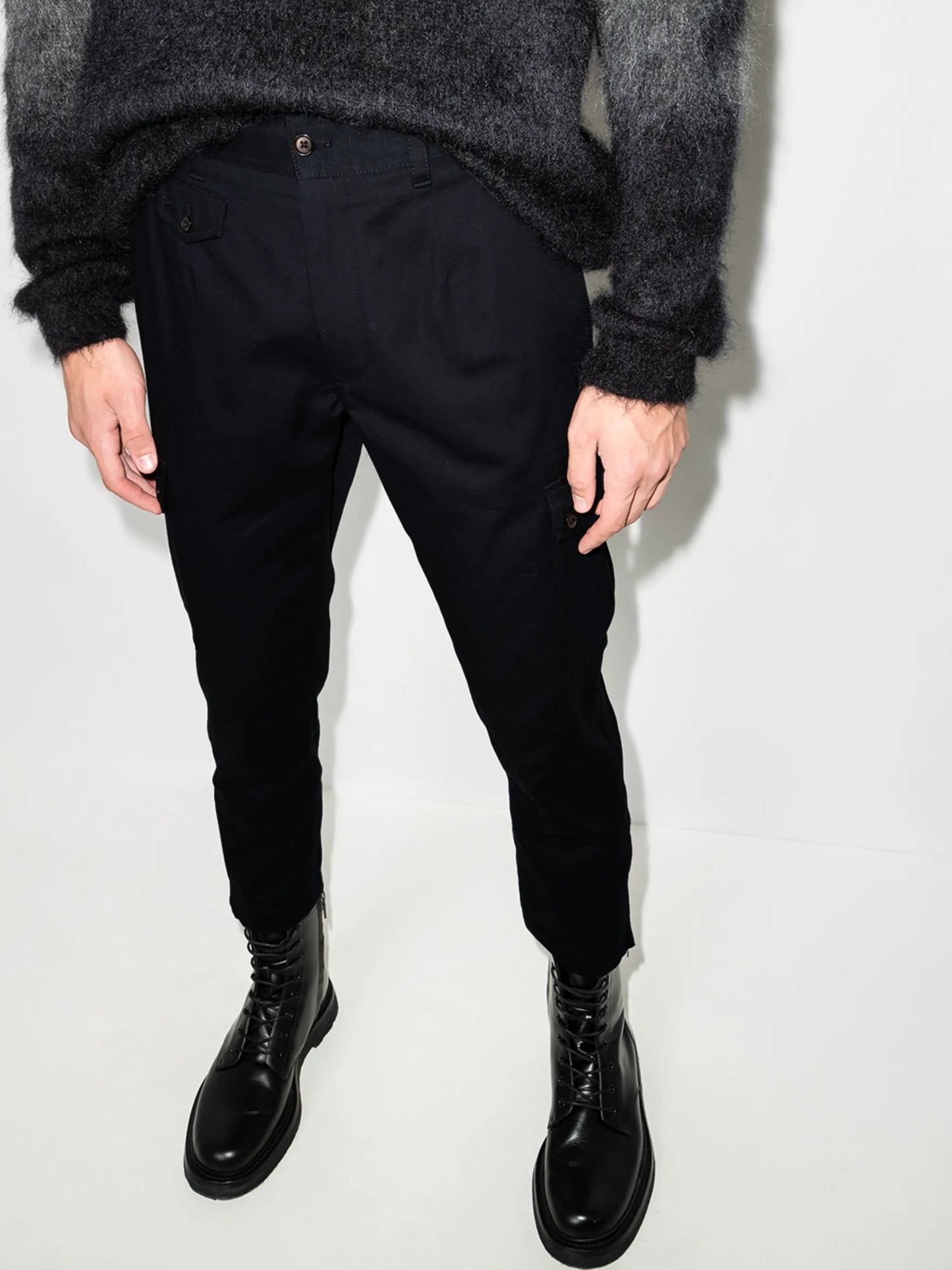 slim-fit tailored trousers