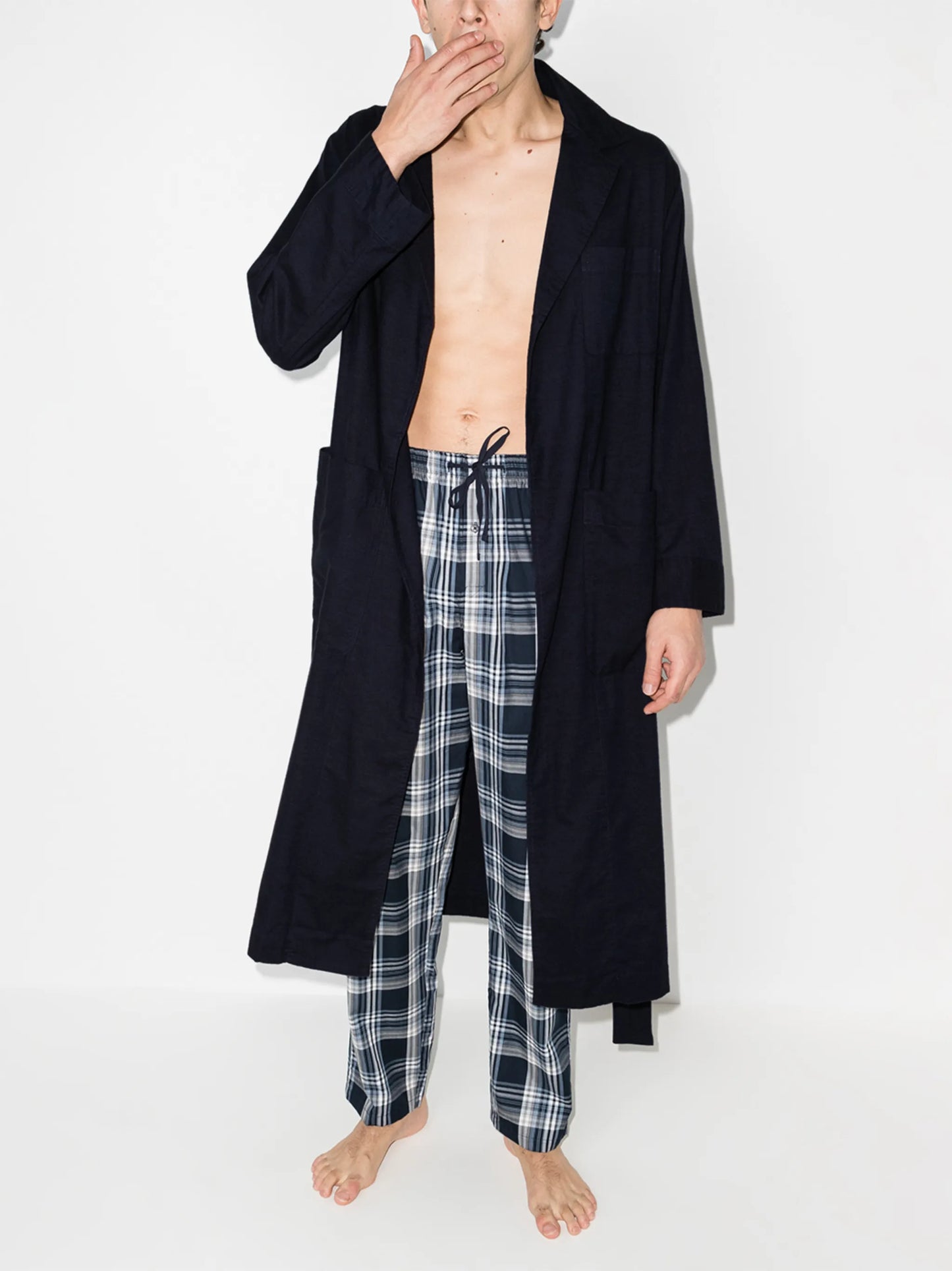 flannel belted bathrobe