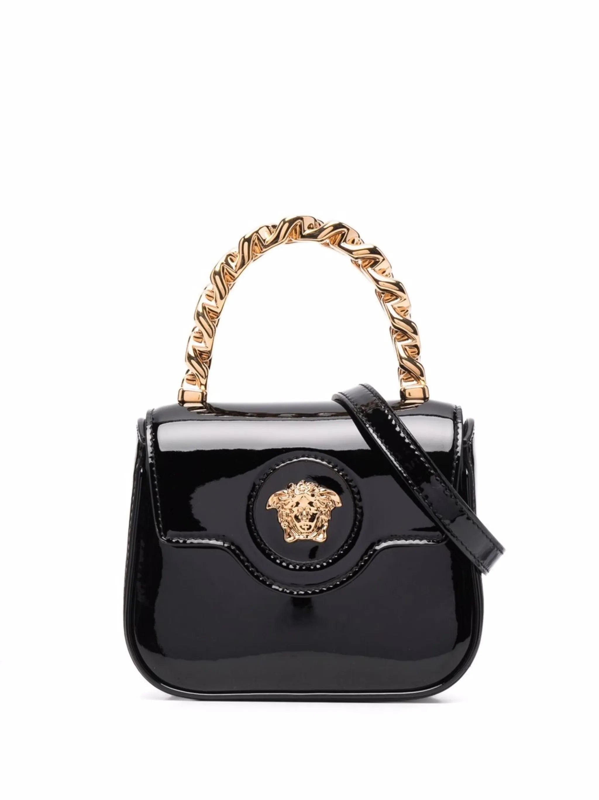 La Medusa patent mini bag