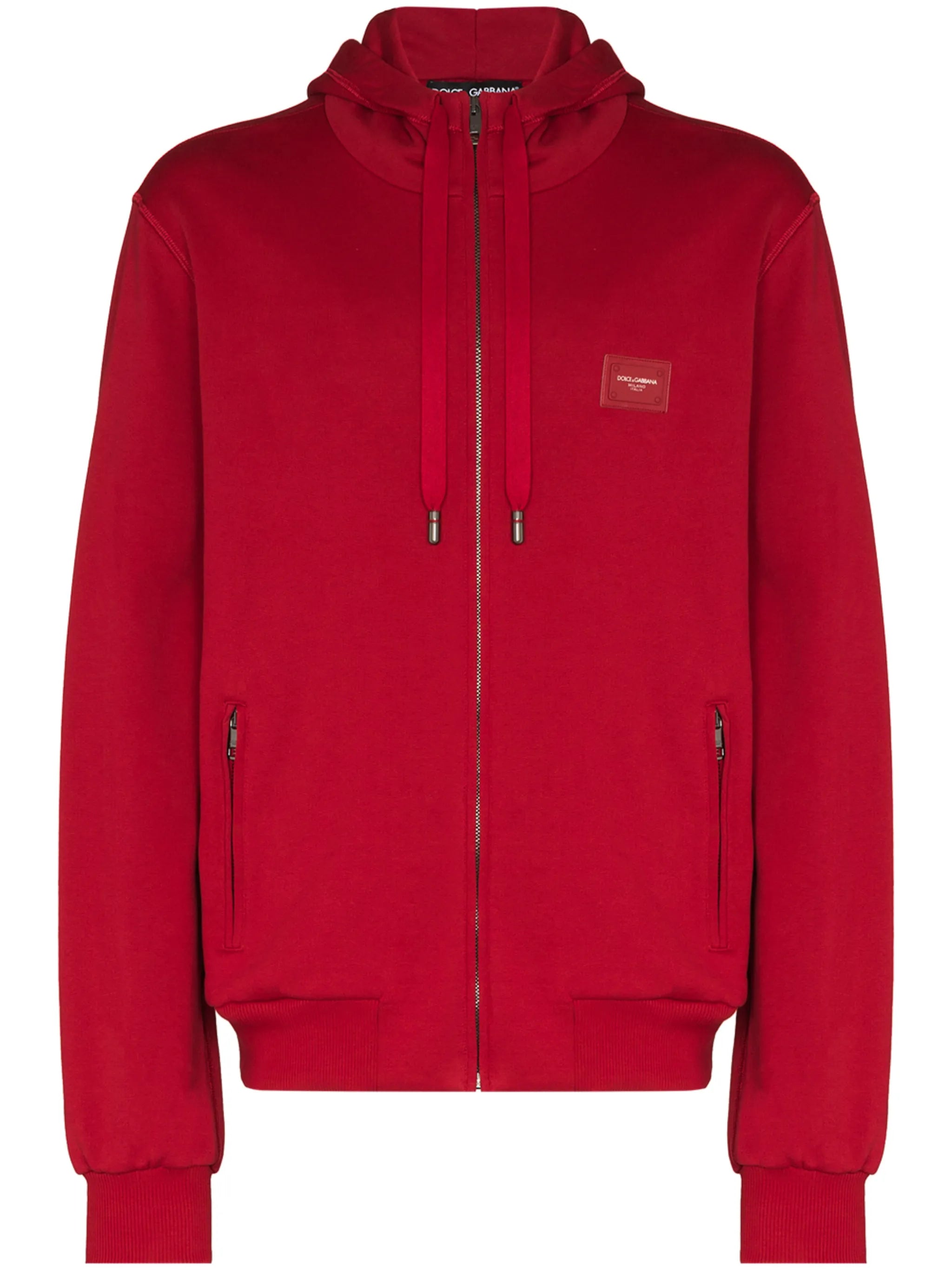 logo-patch zipped hoodie