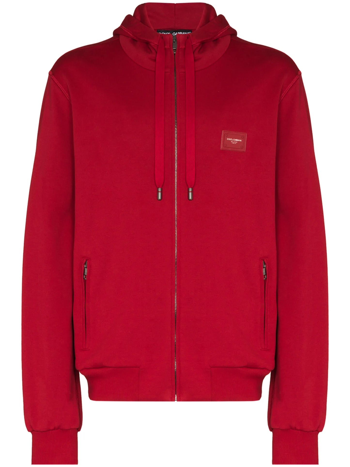 logo-patch zipped hoodie