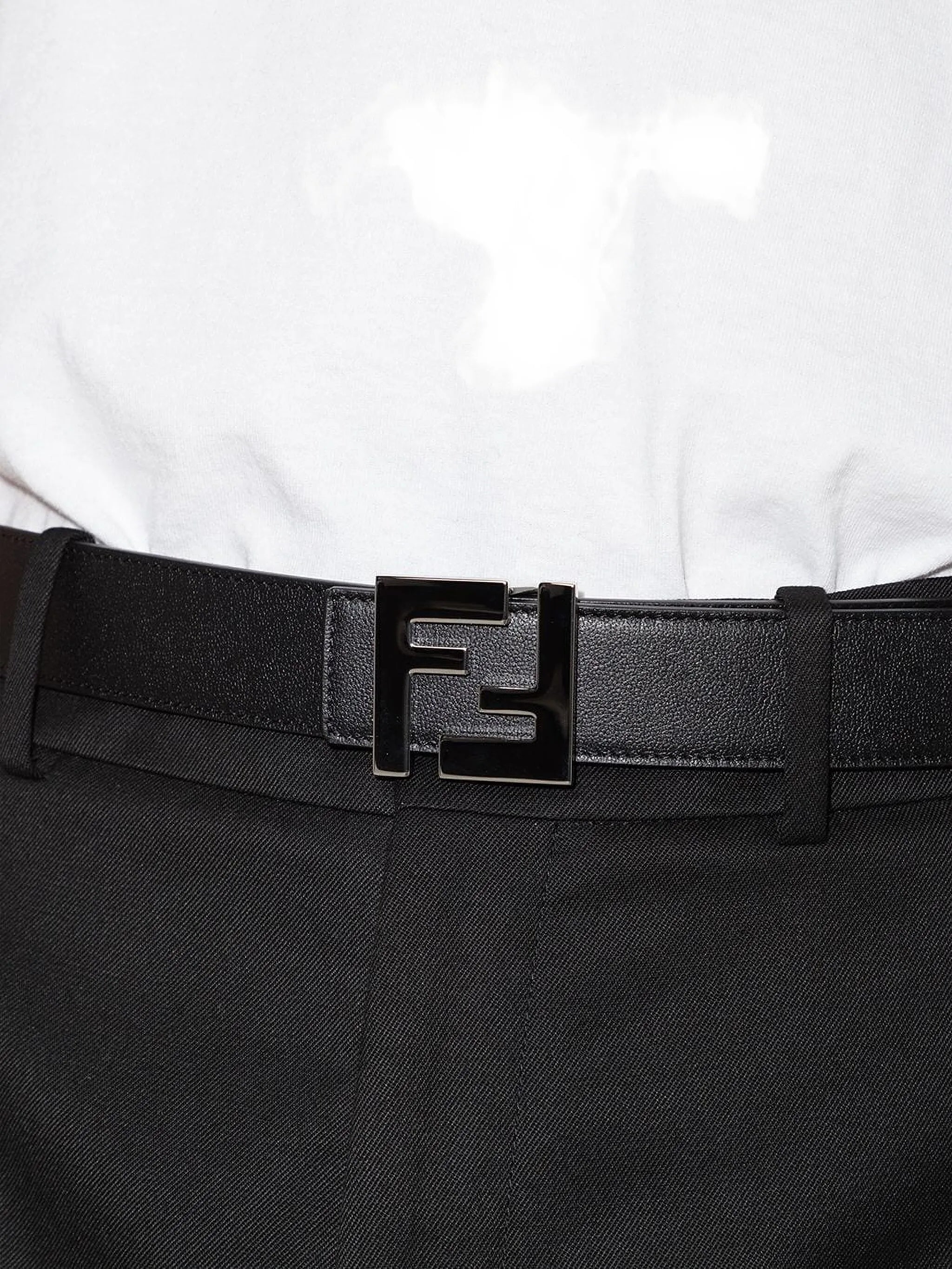 FF-logo reversible leather belt