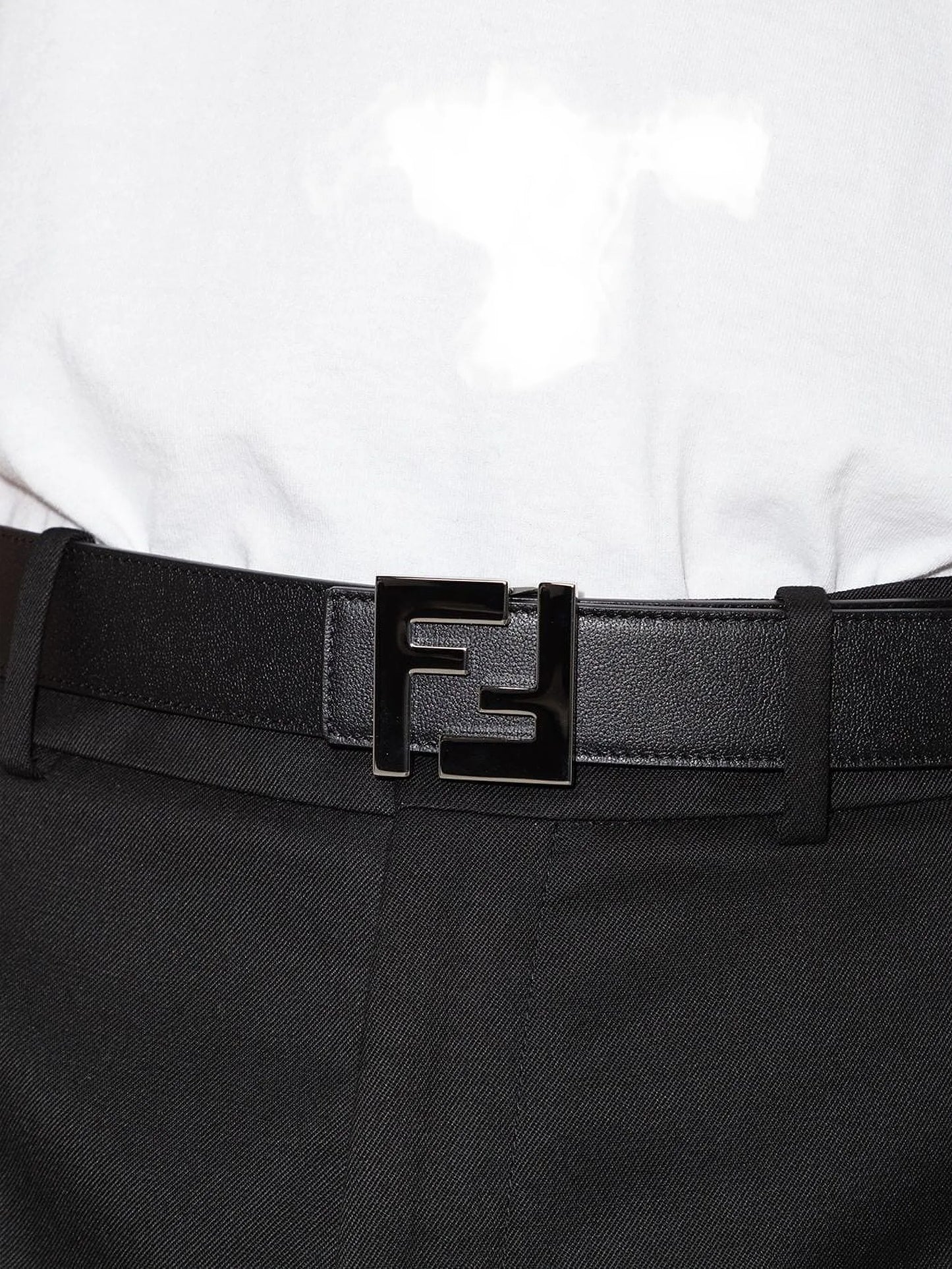FF-logo reversible leather belt