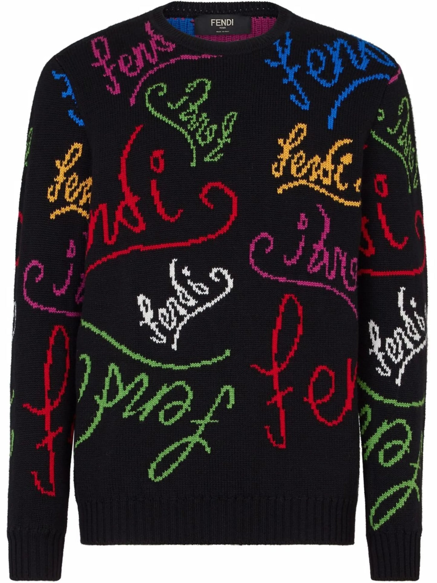 intarsia-logo jumper