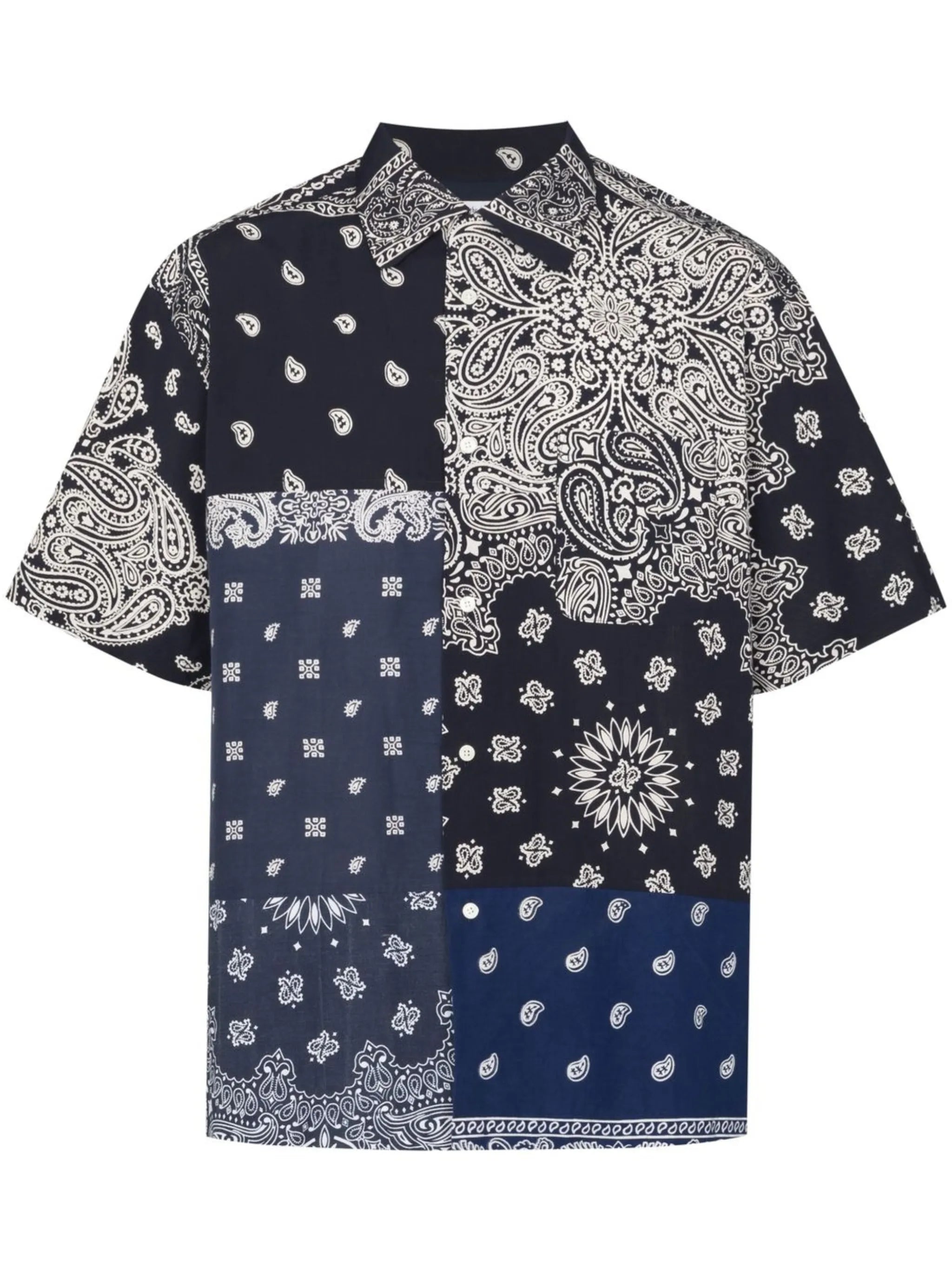 bandana patchwork short-sleeve shirt