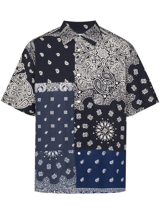 bandana patchwork short-sleeve shirt