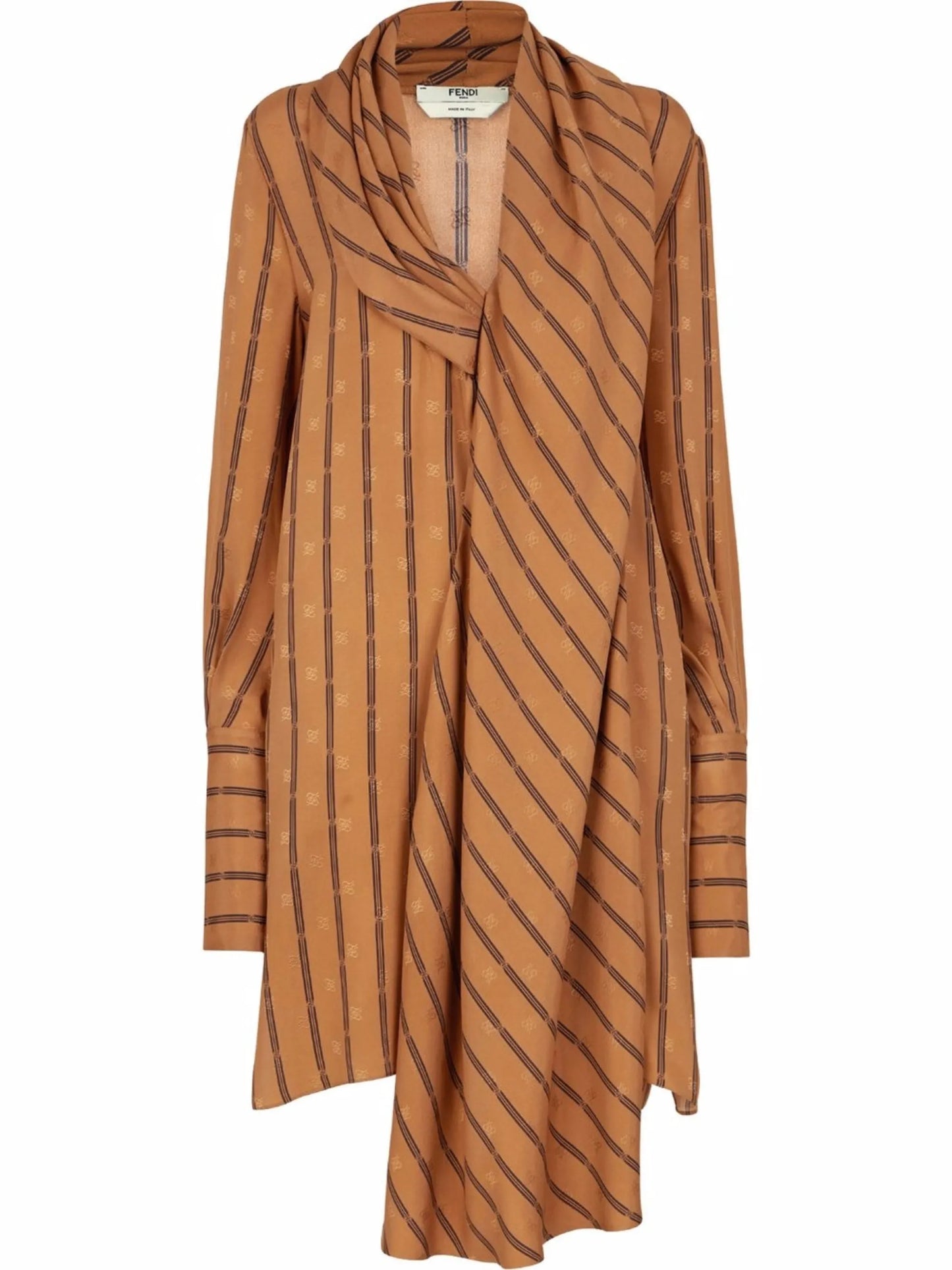 Karligraphy striped silk dress