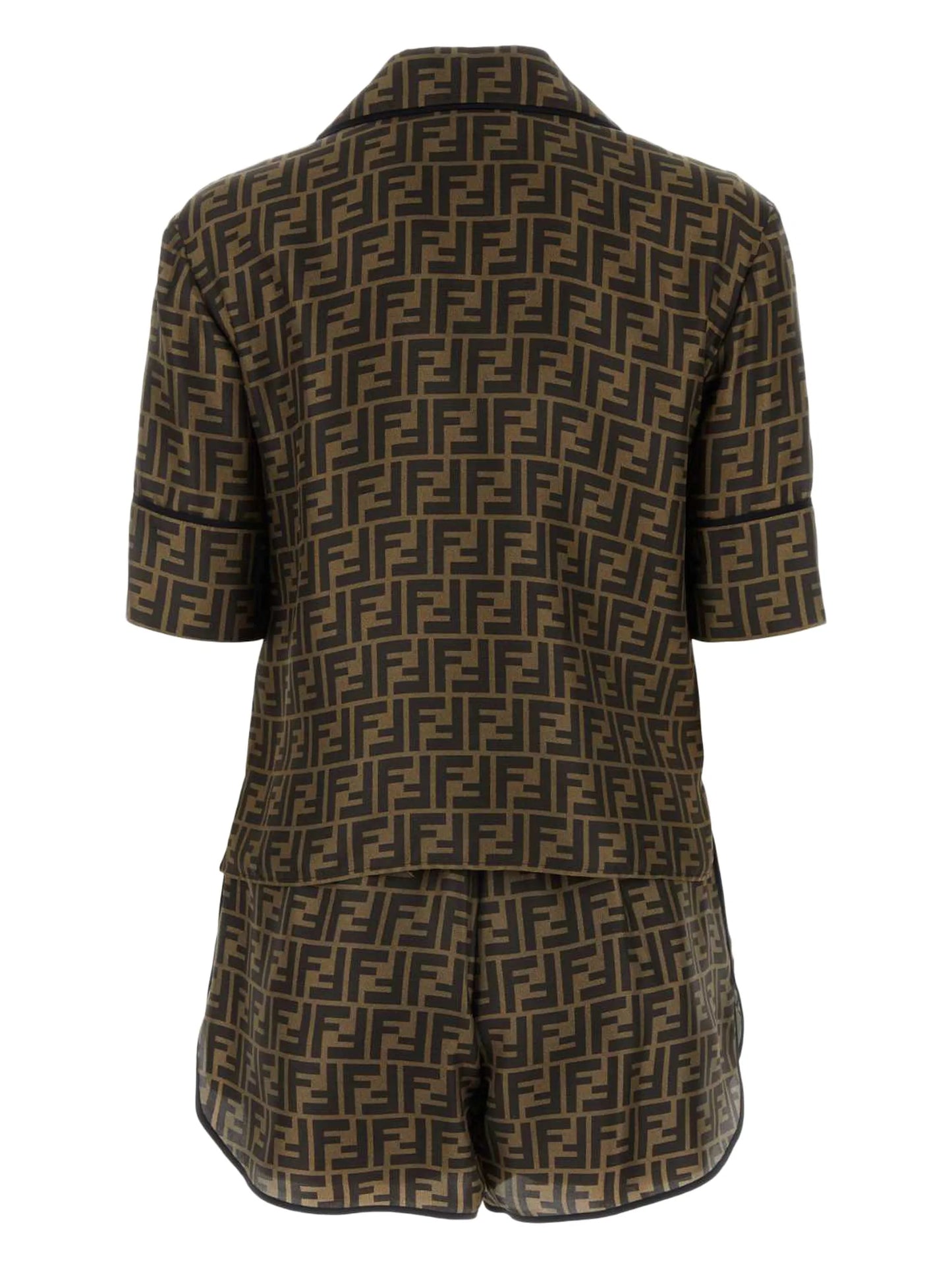 logo-print silk pyjama set