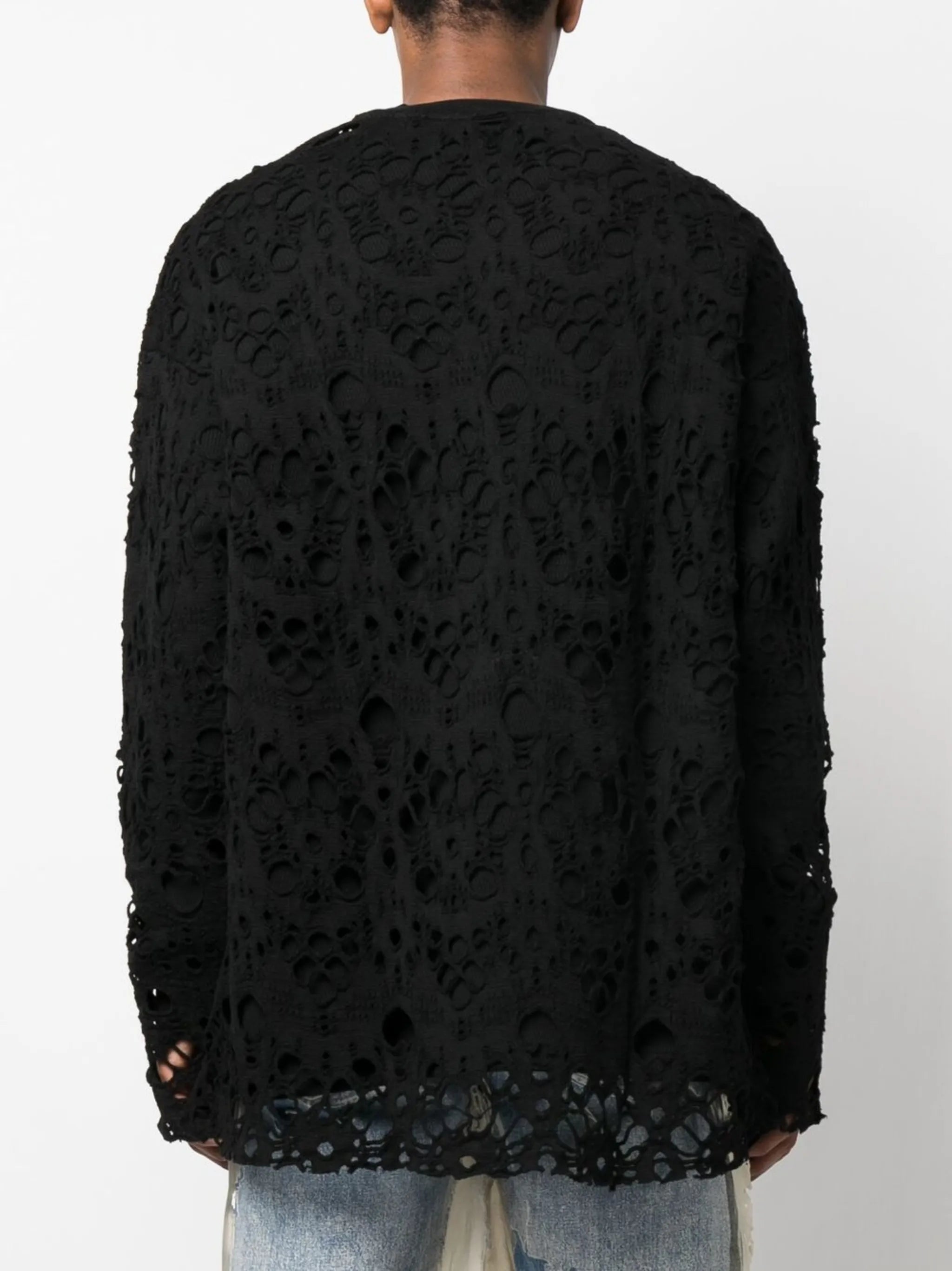 spider-layer knit crewneck sweatshirt