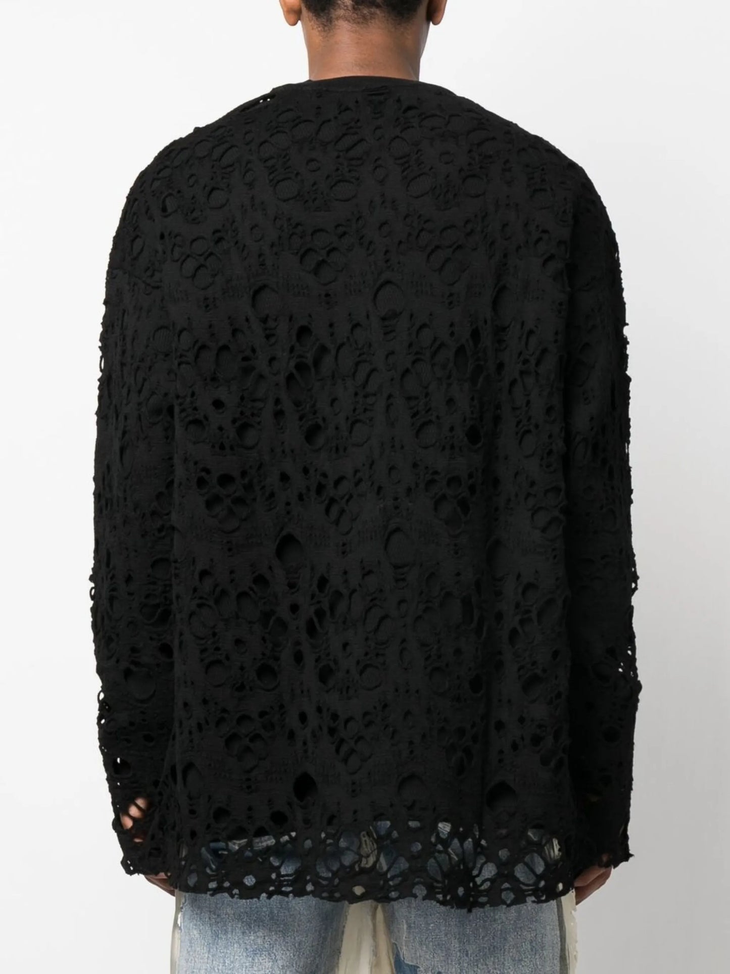 spider-layer knit crewneck sweatshirt