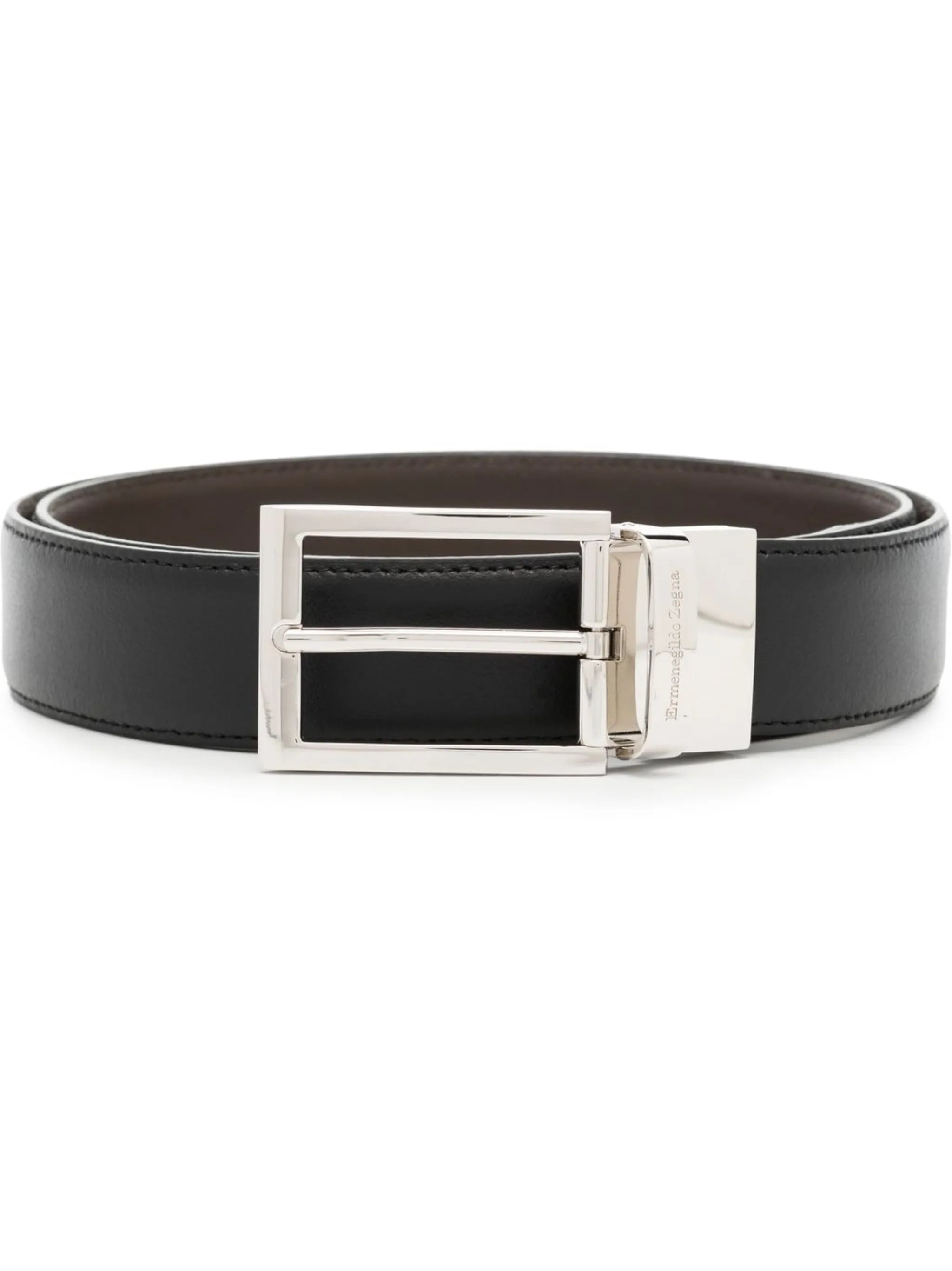 reversible buckle leather belt