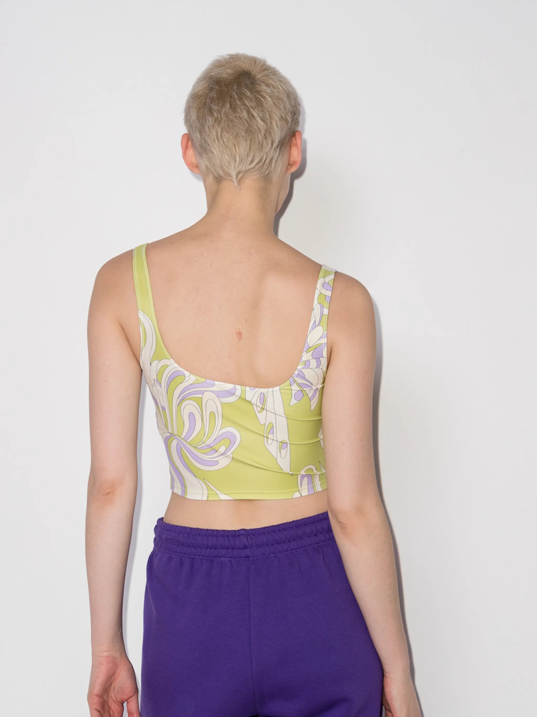 Farfalle square-neck sports bra