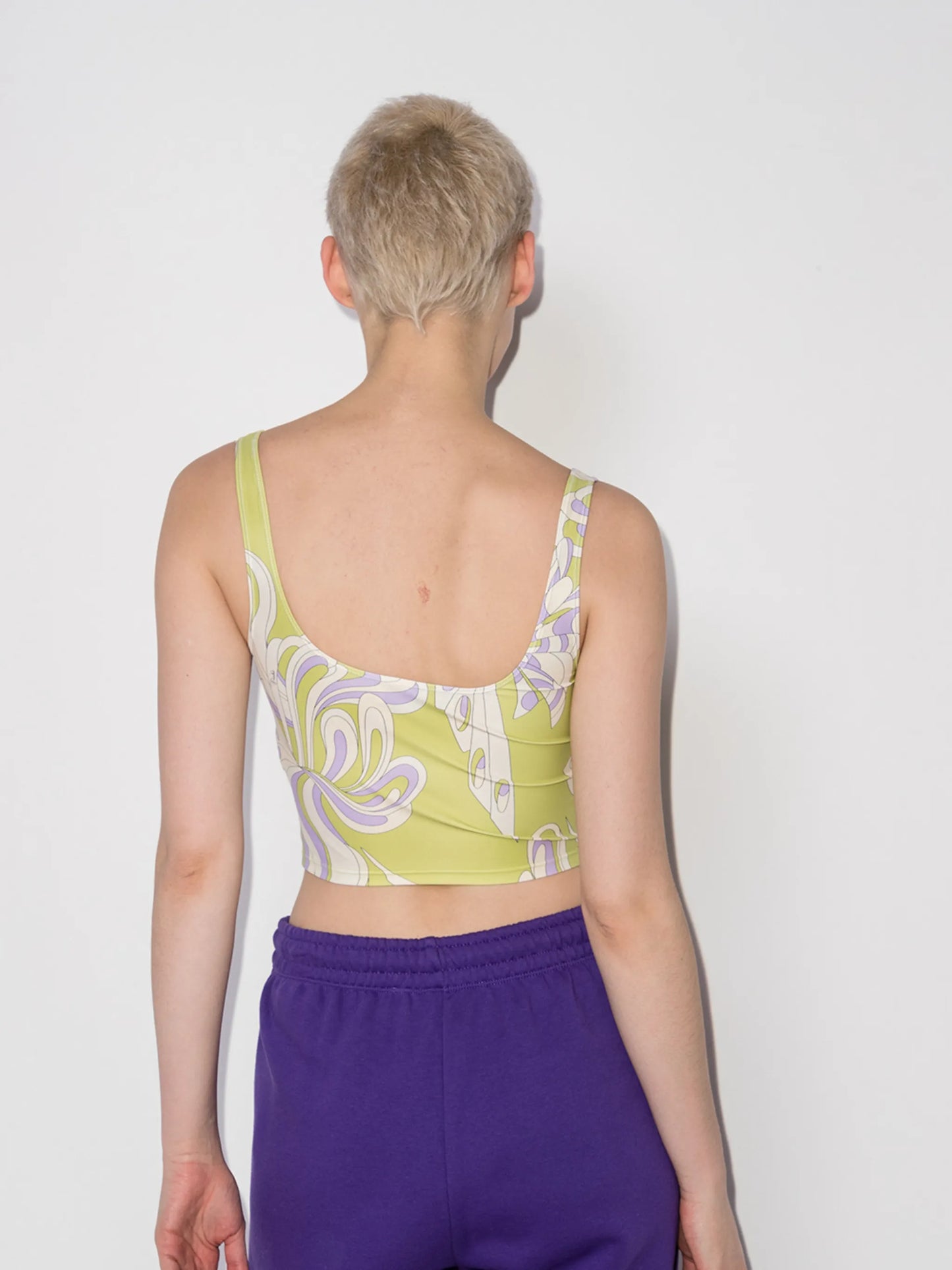 Farfalle square-neck sports bra