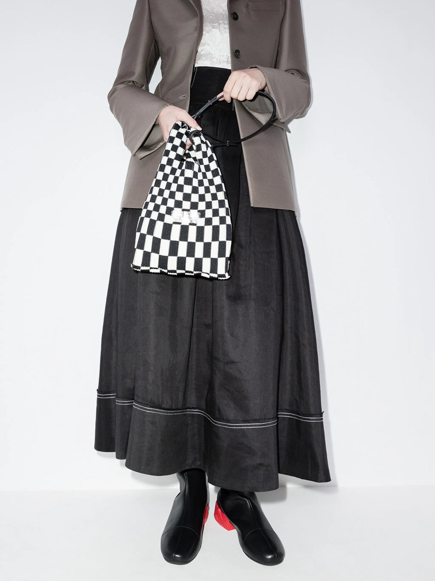 Ichimatsu check-pattern tote bag