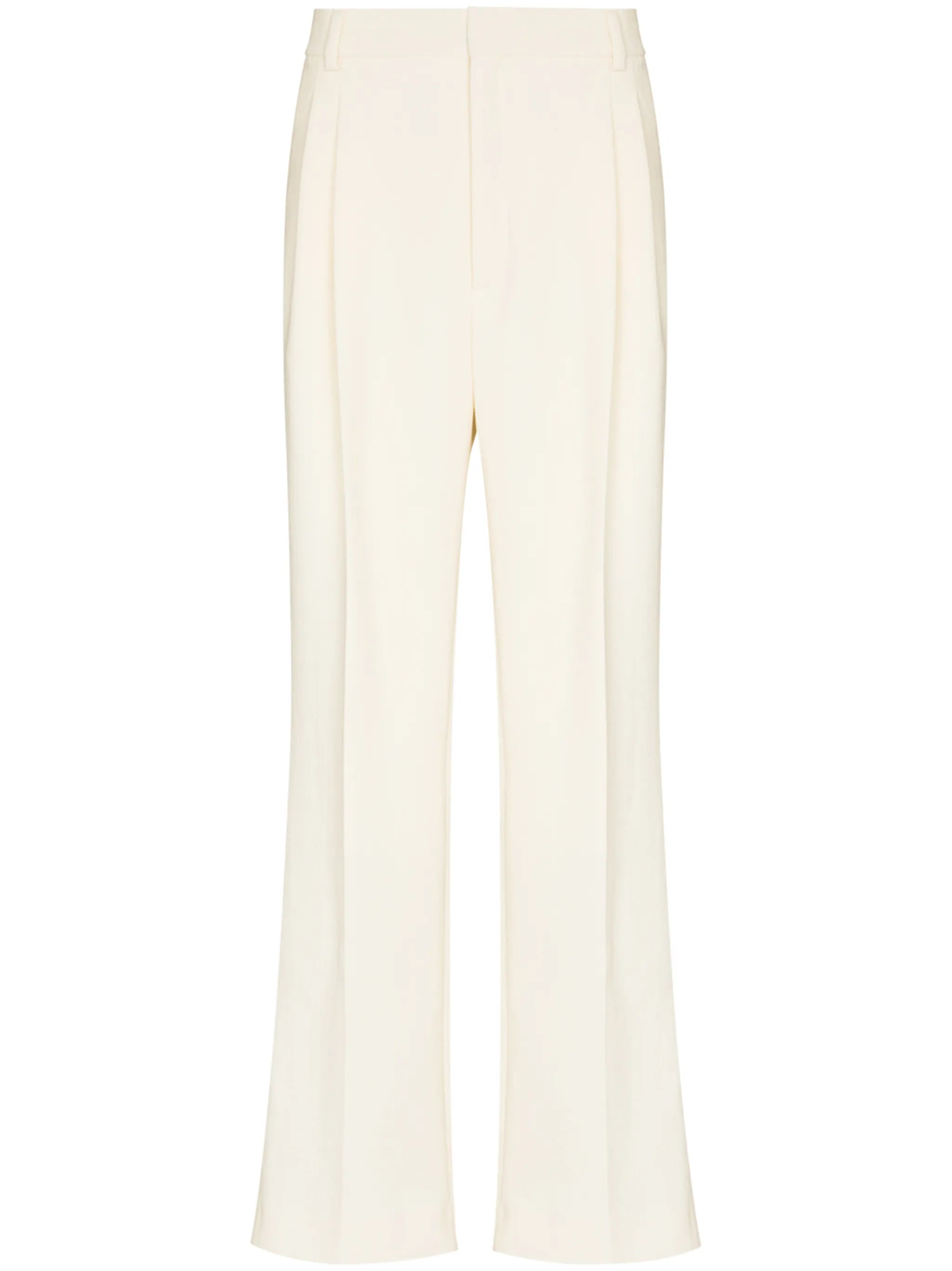 pleated high-waisted trousers