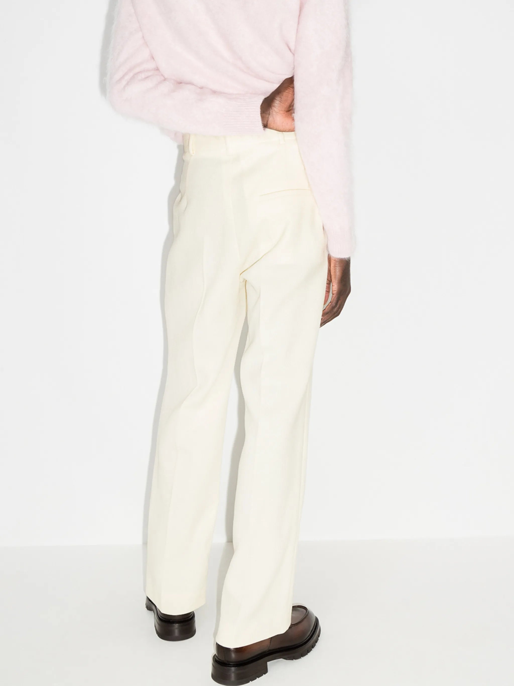 pleated high-waisted trousers