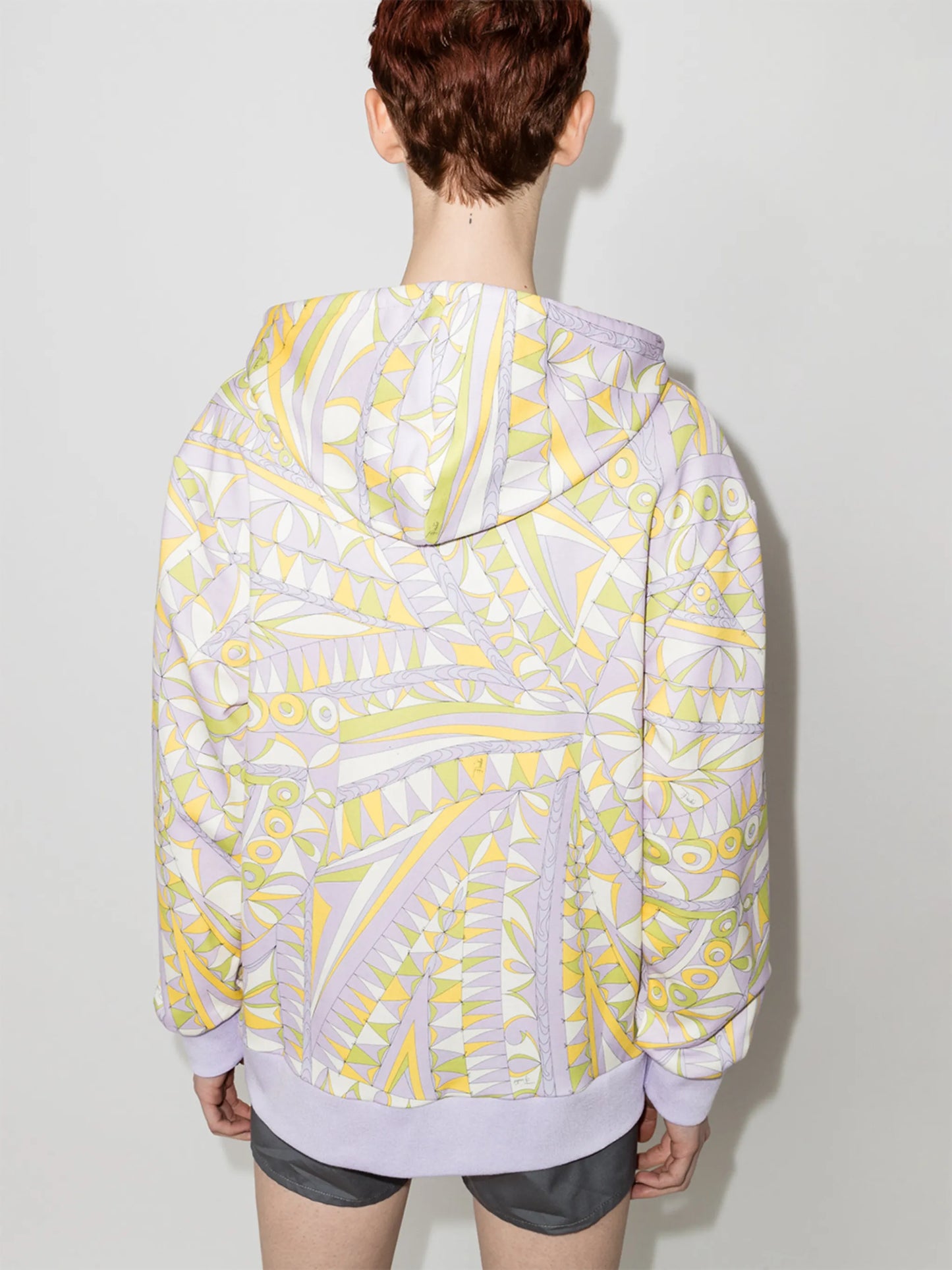 Bandierine-print zip-up hoodie