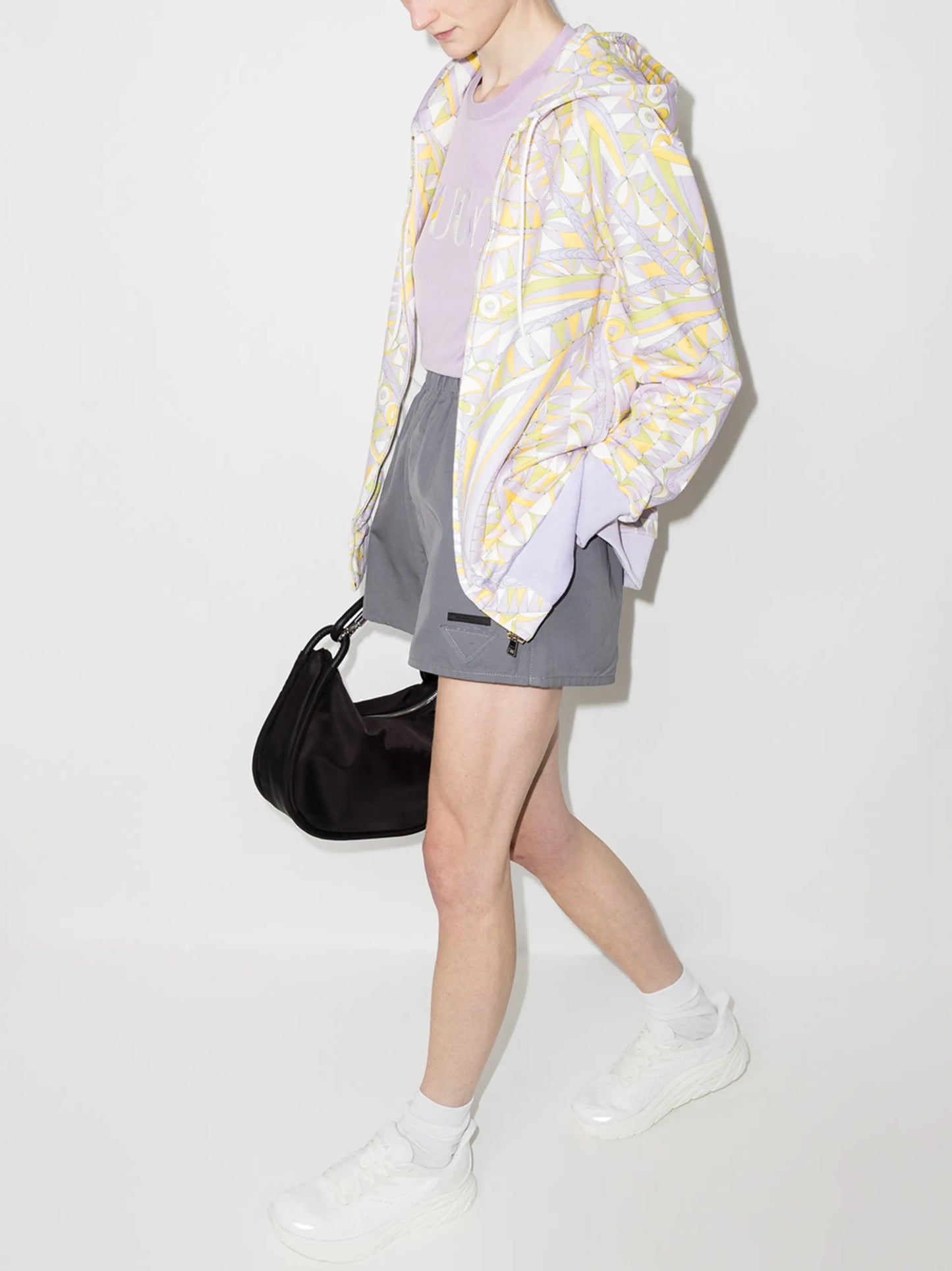 Bandierine-print zip-up hoodie