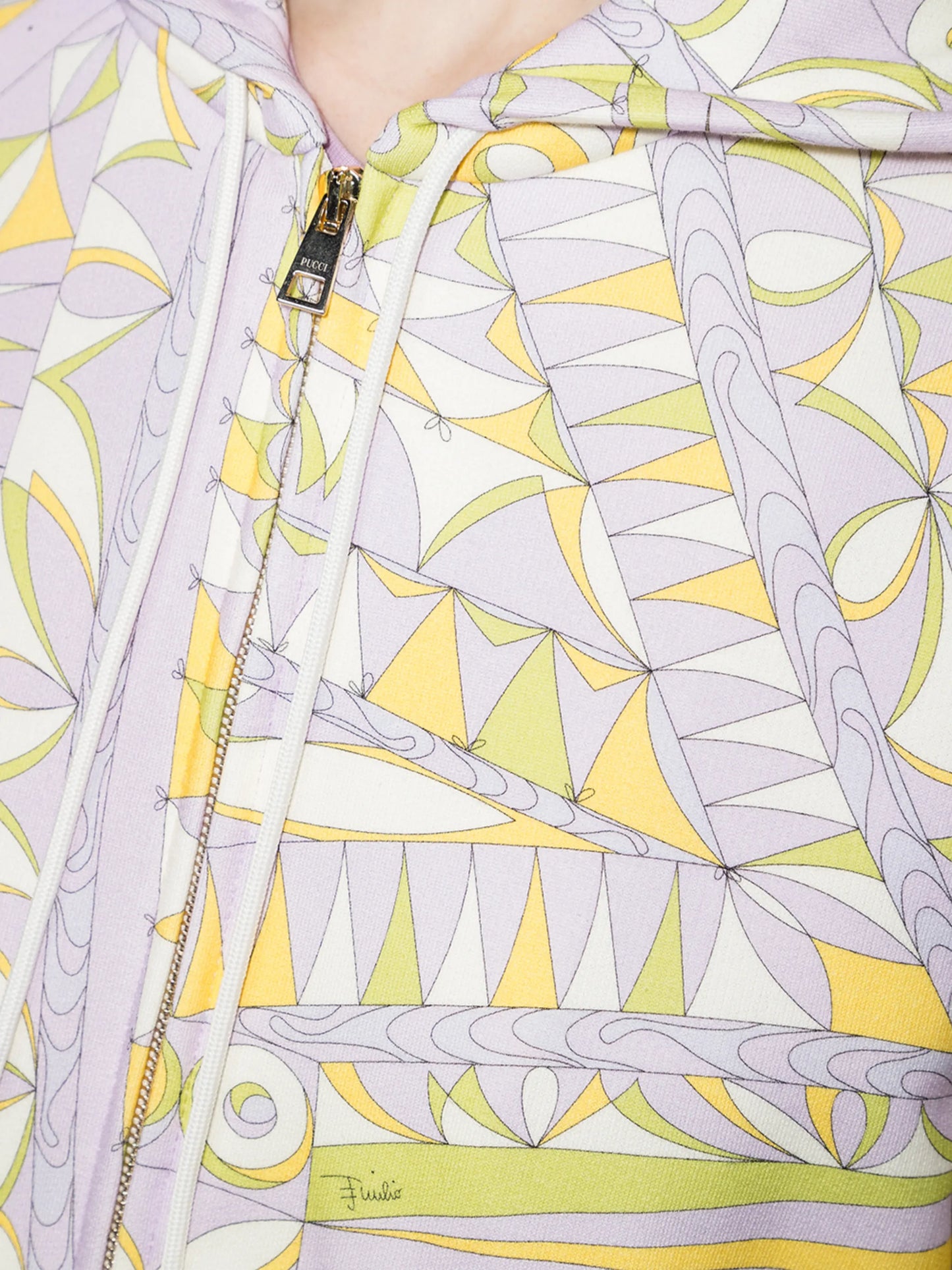 Bandierine-print zip-up hoodie