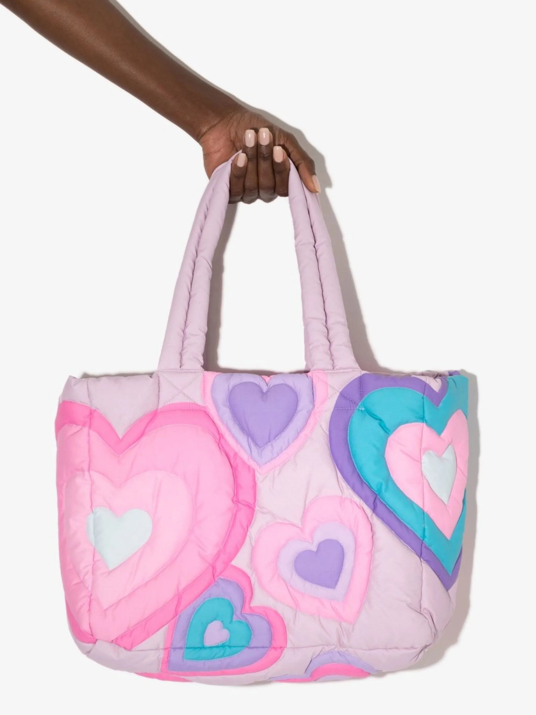 heart-quilted tote bag