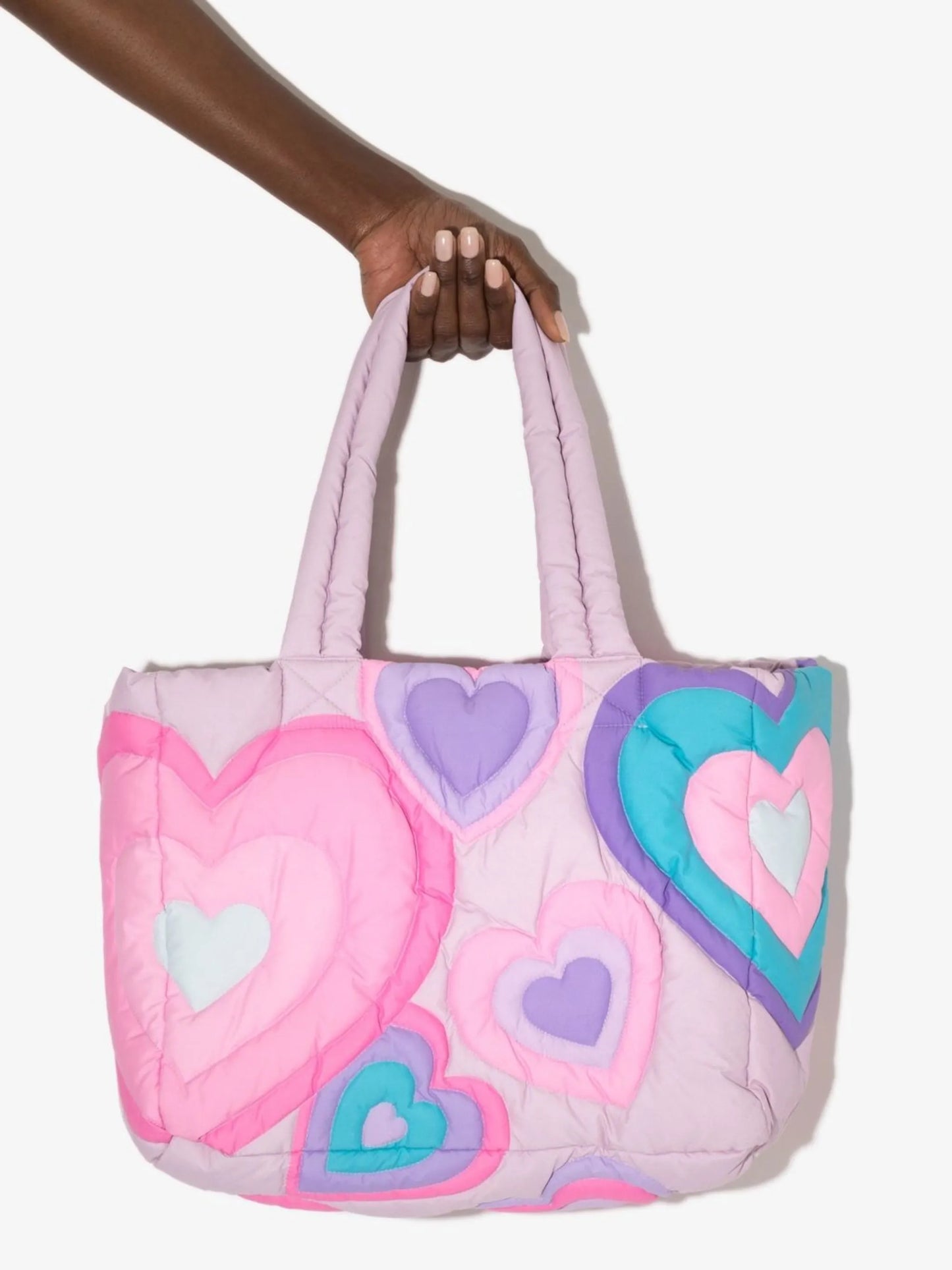 heart-quilted tote bag