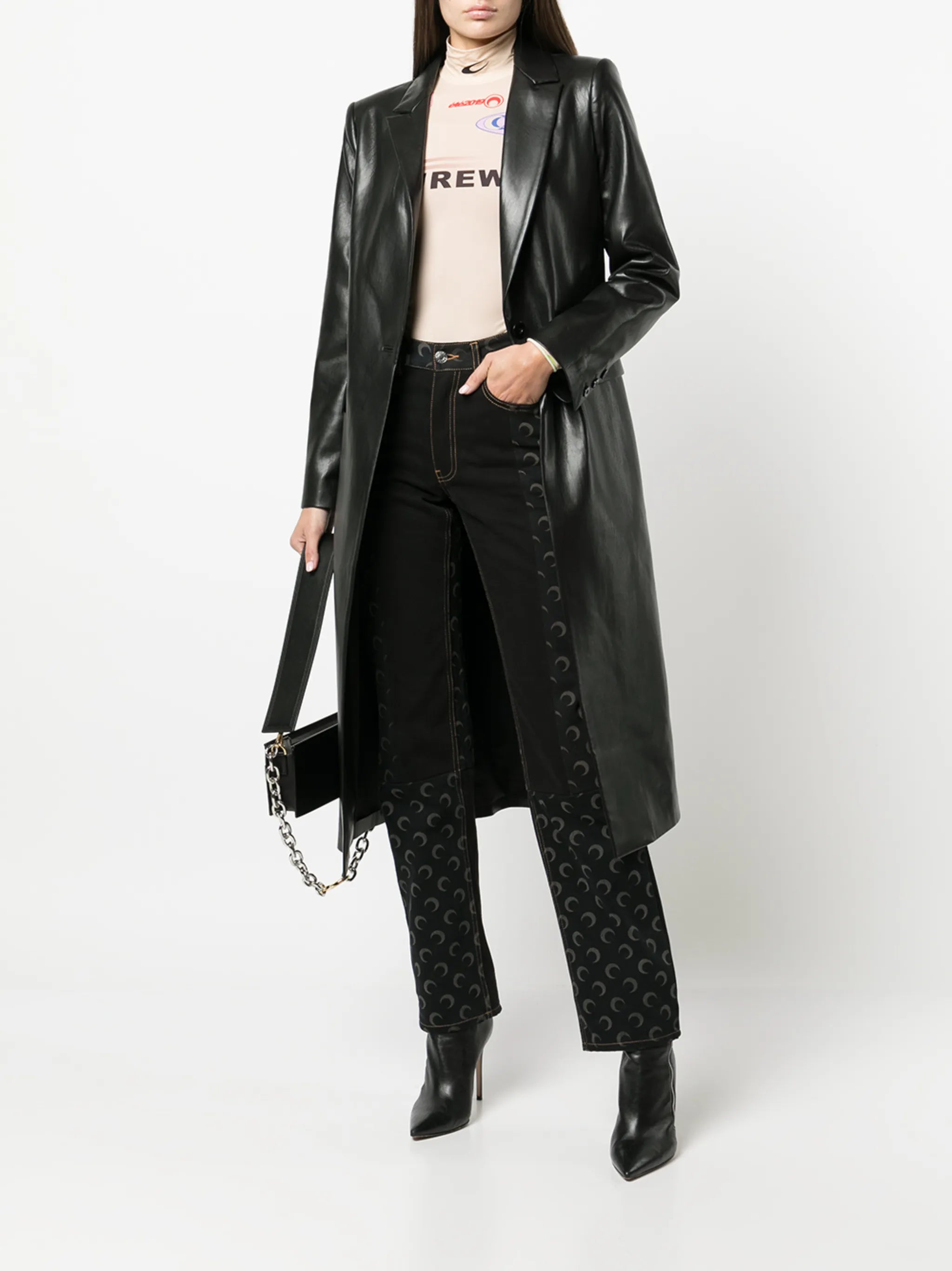 high-rise logo-print straight-leg jeans
