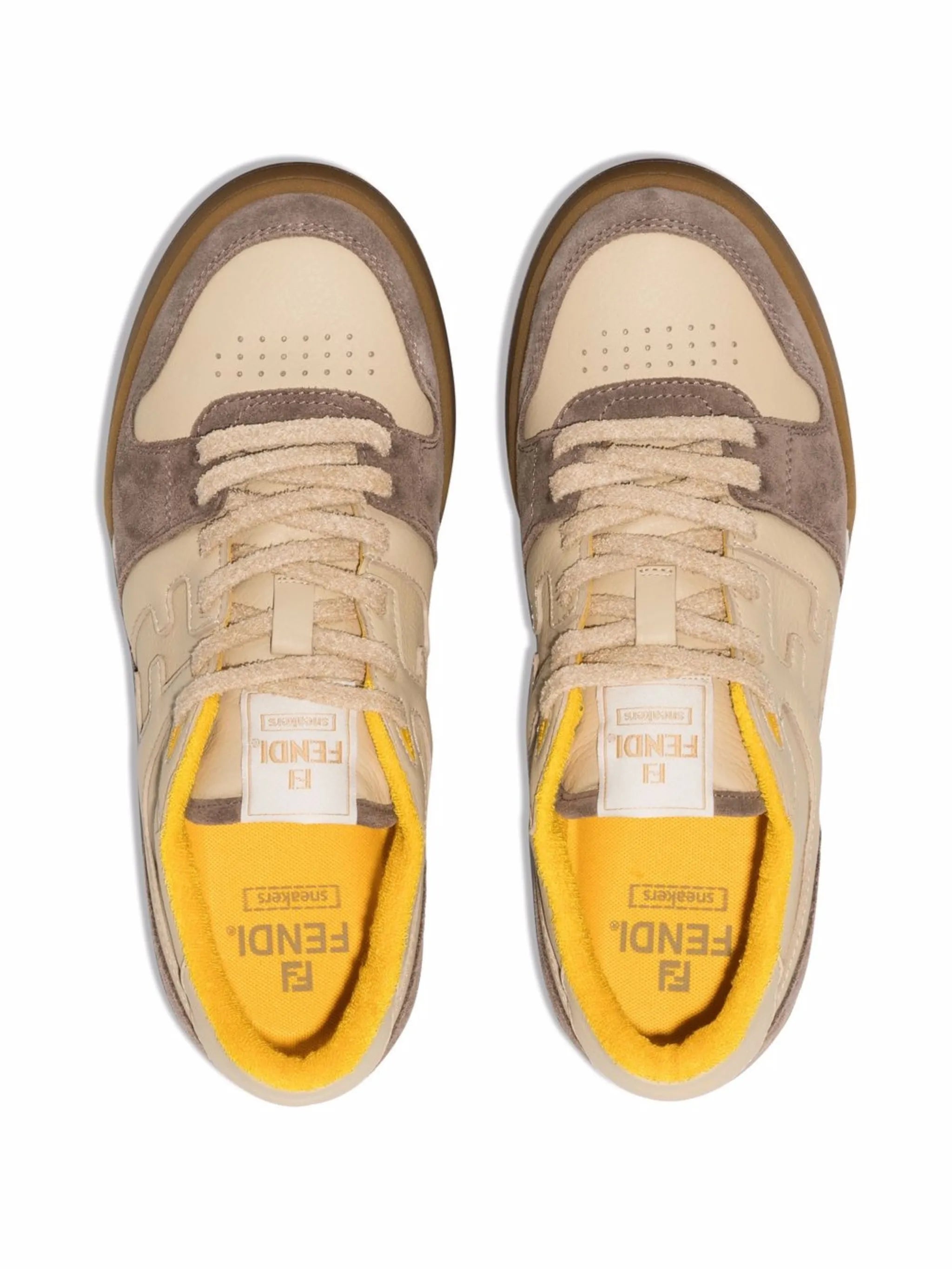 Match panelled suede low-top sneakers