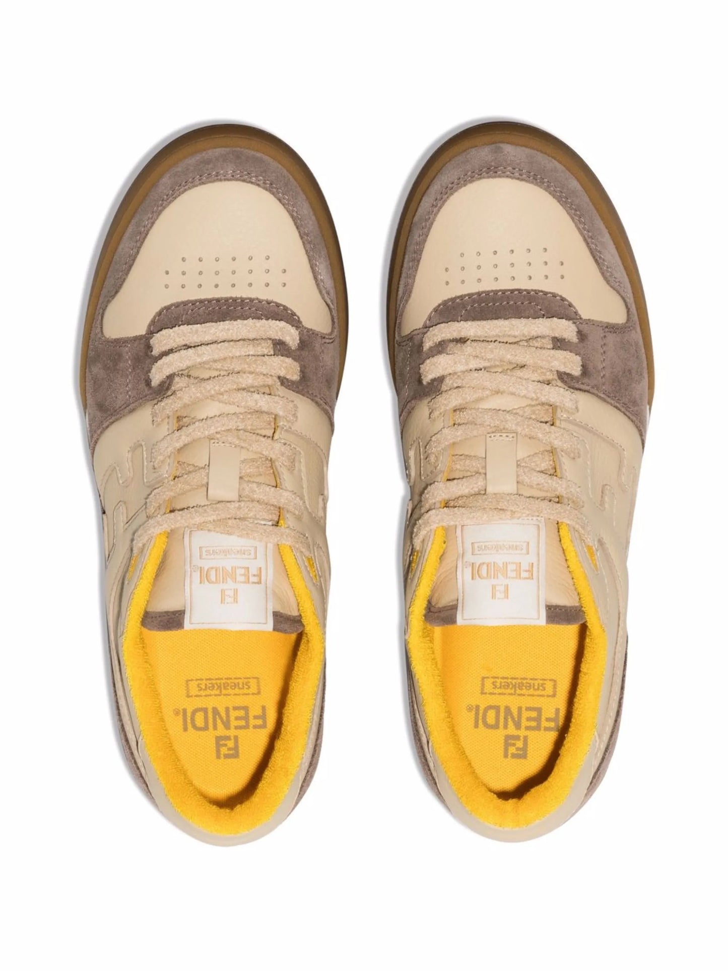 Match panelled suede low-top sneakers