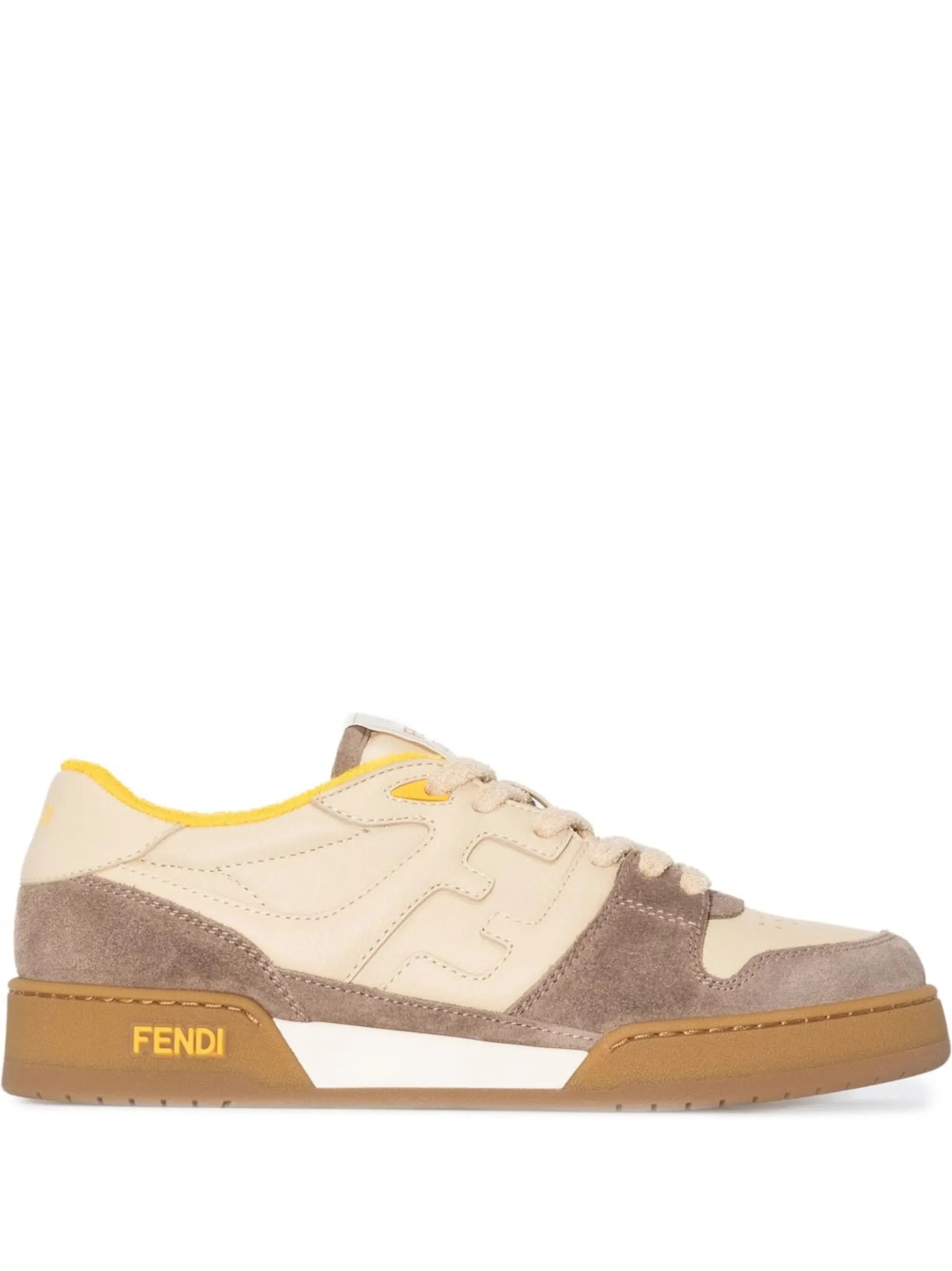 Match panelled suede low-top sneakers