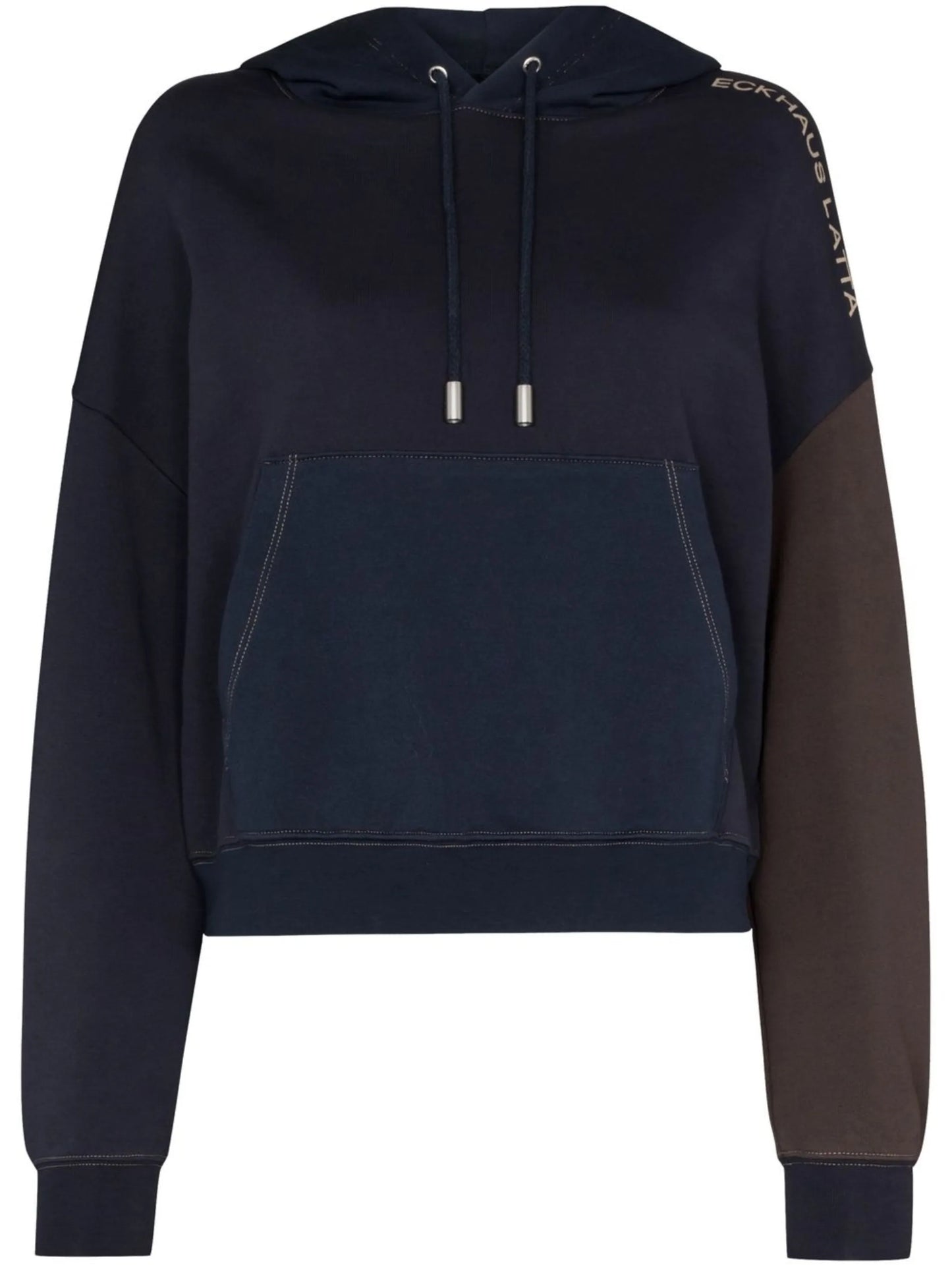 panelled cotton hoodie