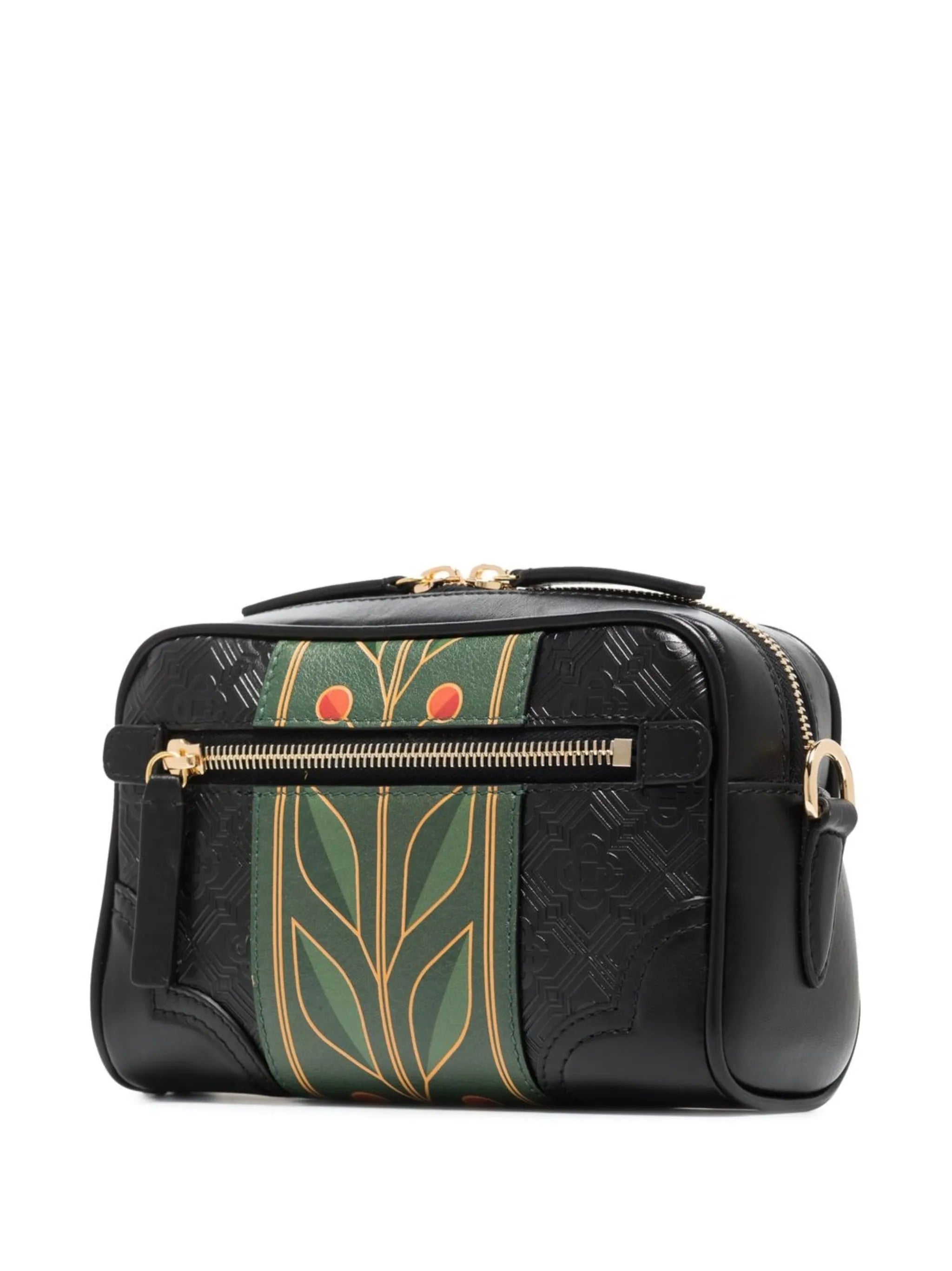 monogram-print messenger bag