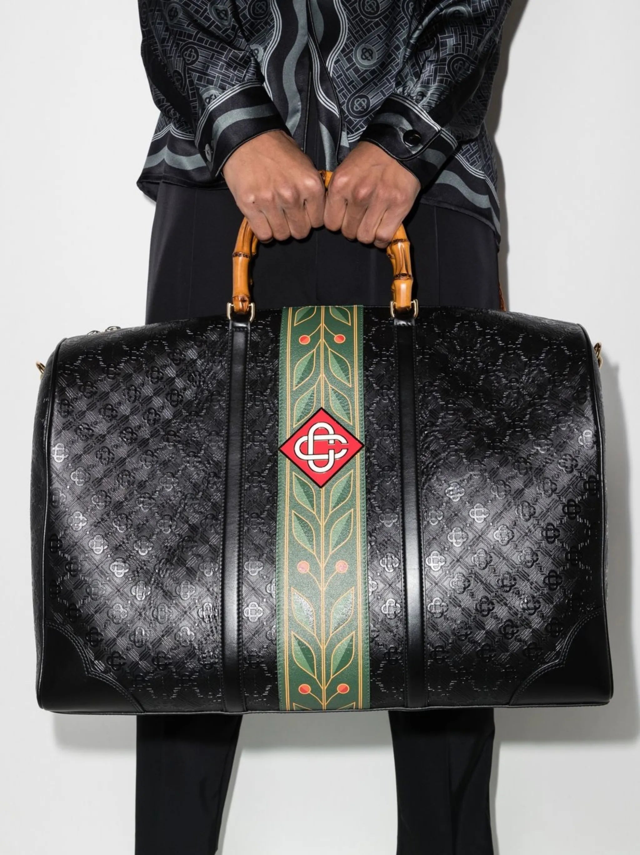 Monogram leather holdall