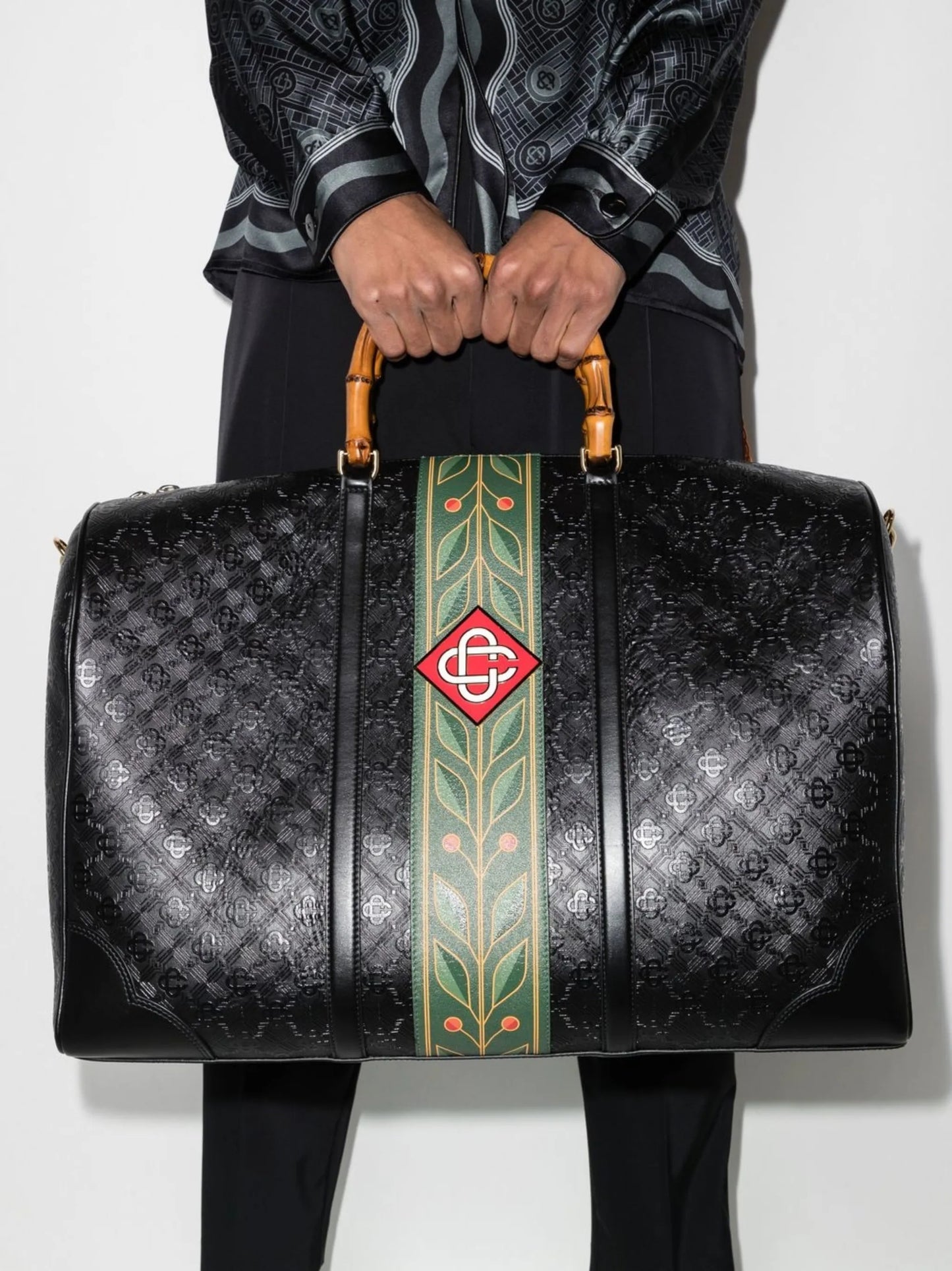 Monogram leather holdall