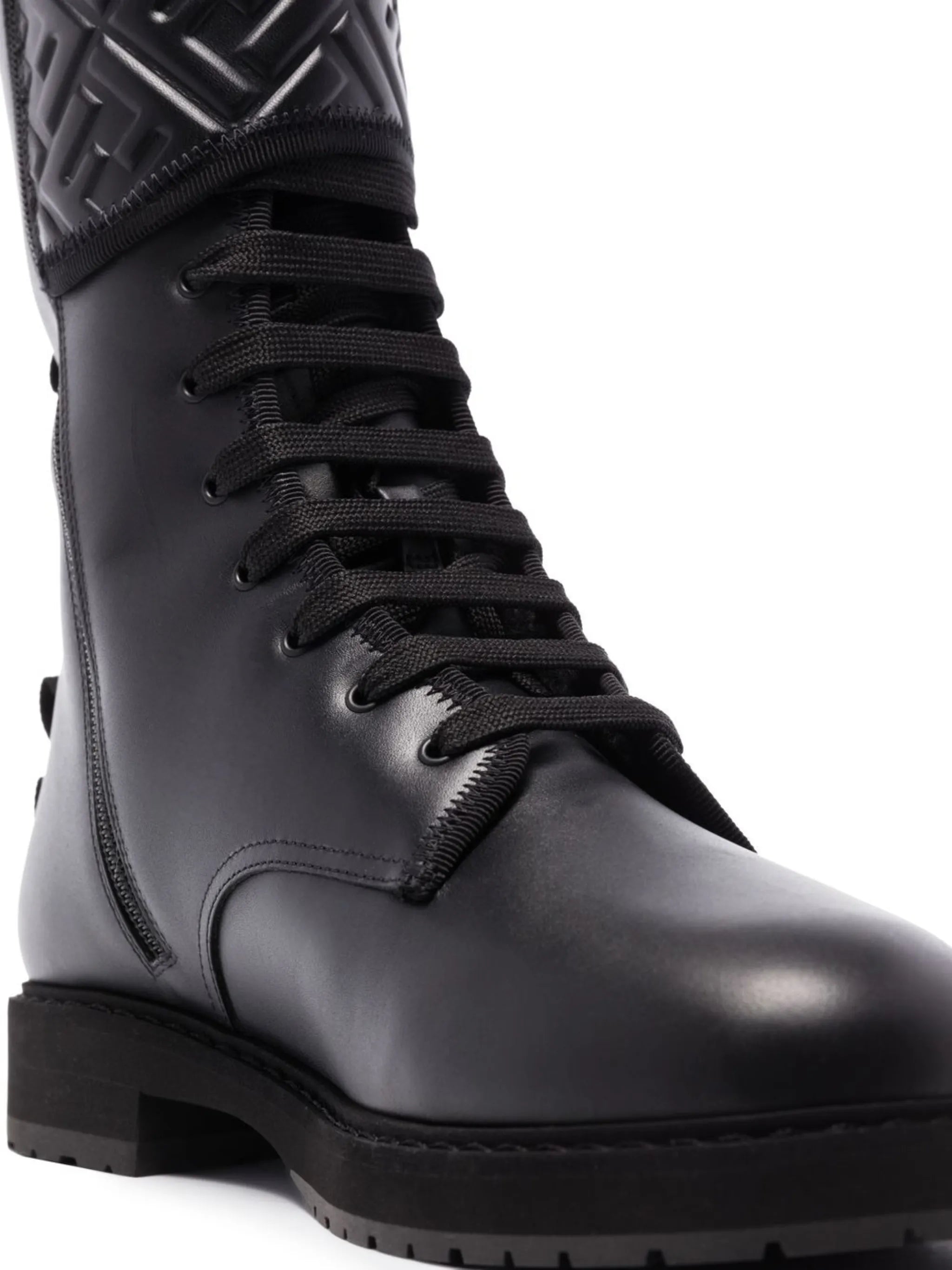 Signature lace-up biker boots
