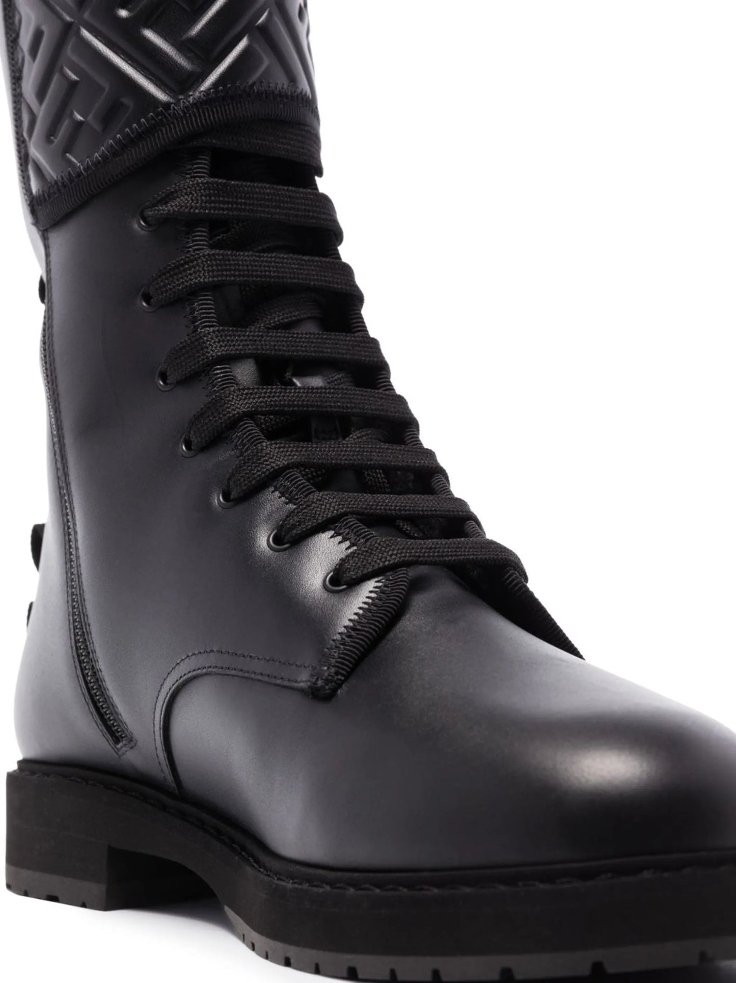 Signature lace-up biker boots