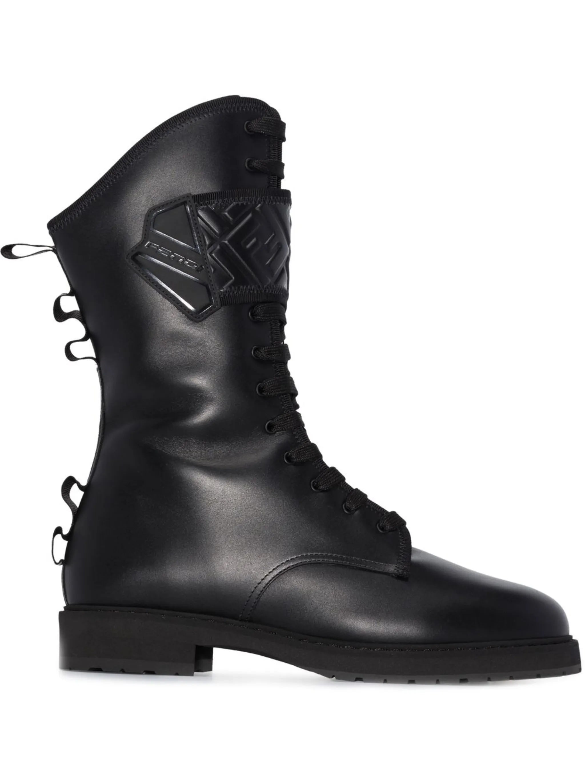 Signature lace-up biker boots
