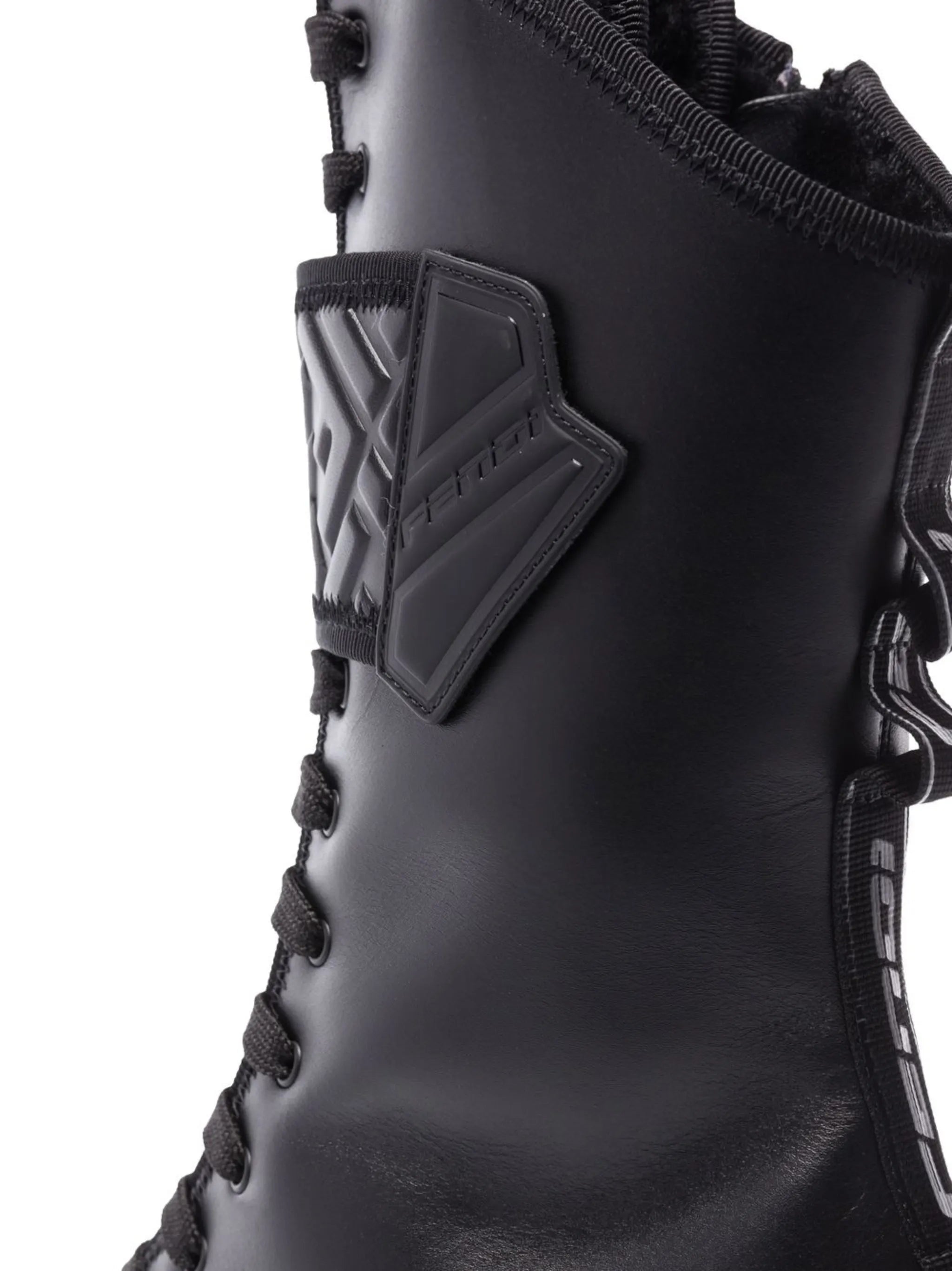 Signature lace-up biker boots