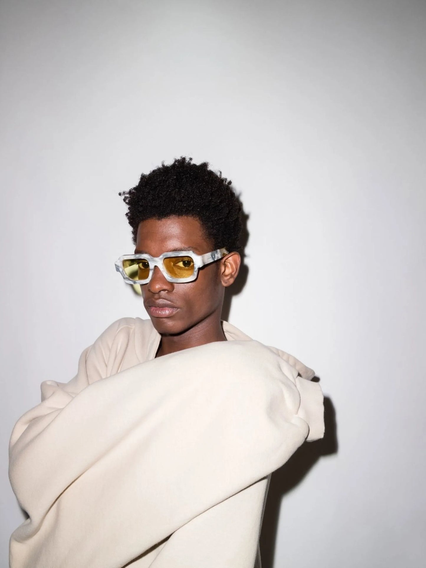 marbled square-frame sunglasses