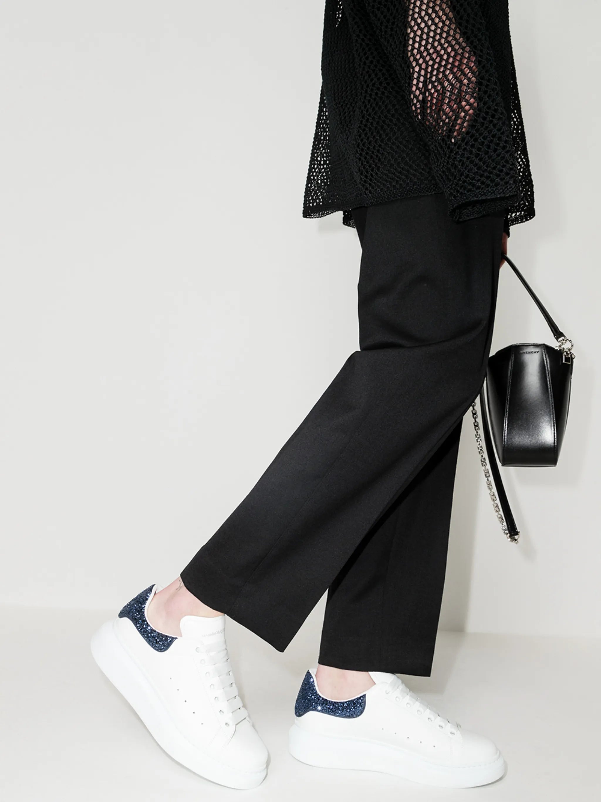Oversized glitter-detail sneakers