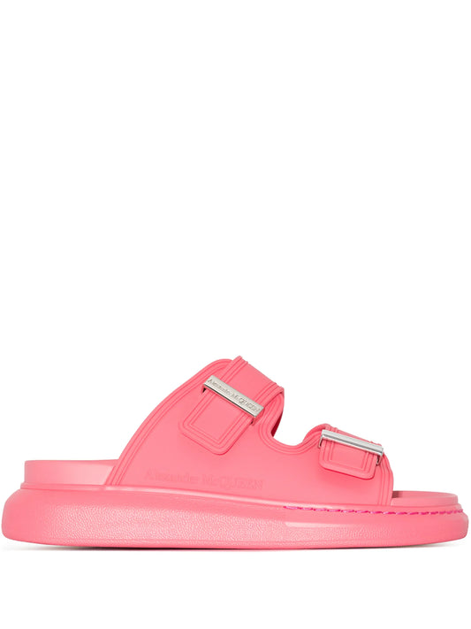 Oversized double-buckle sandals