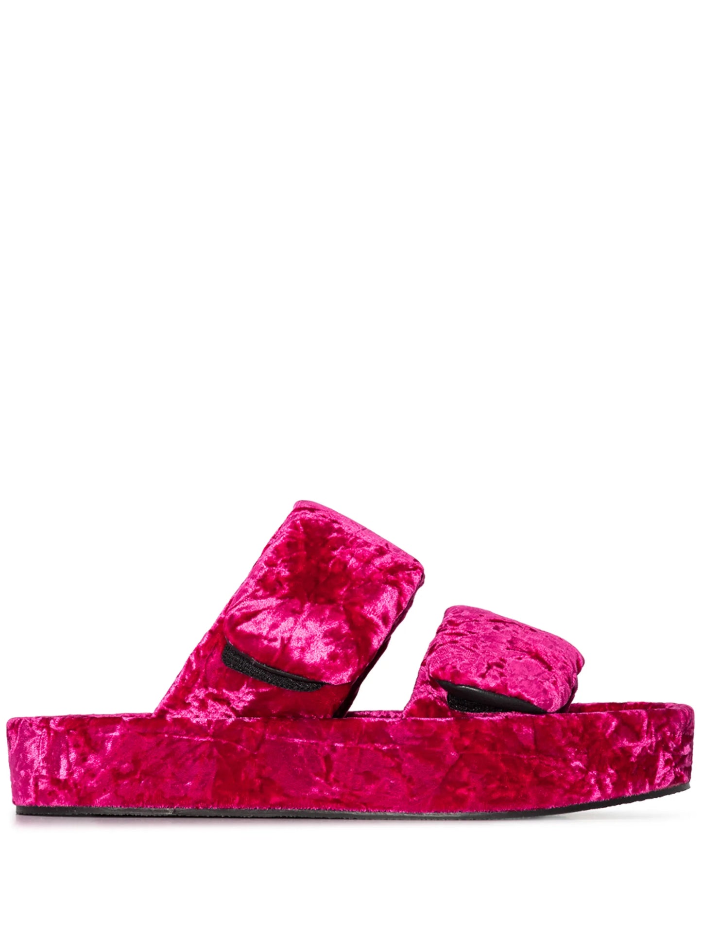 velvet platform sandals