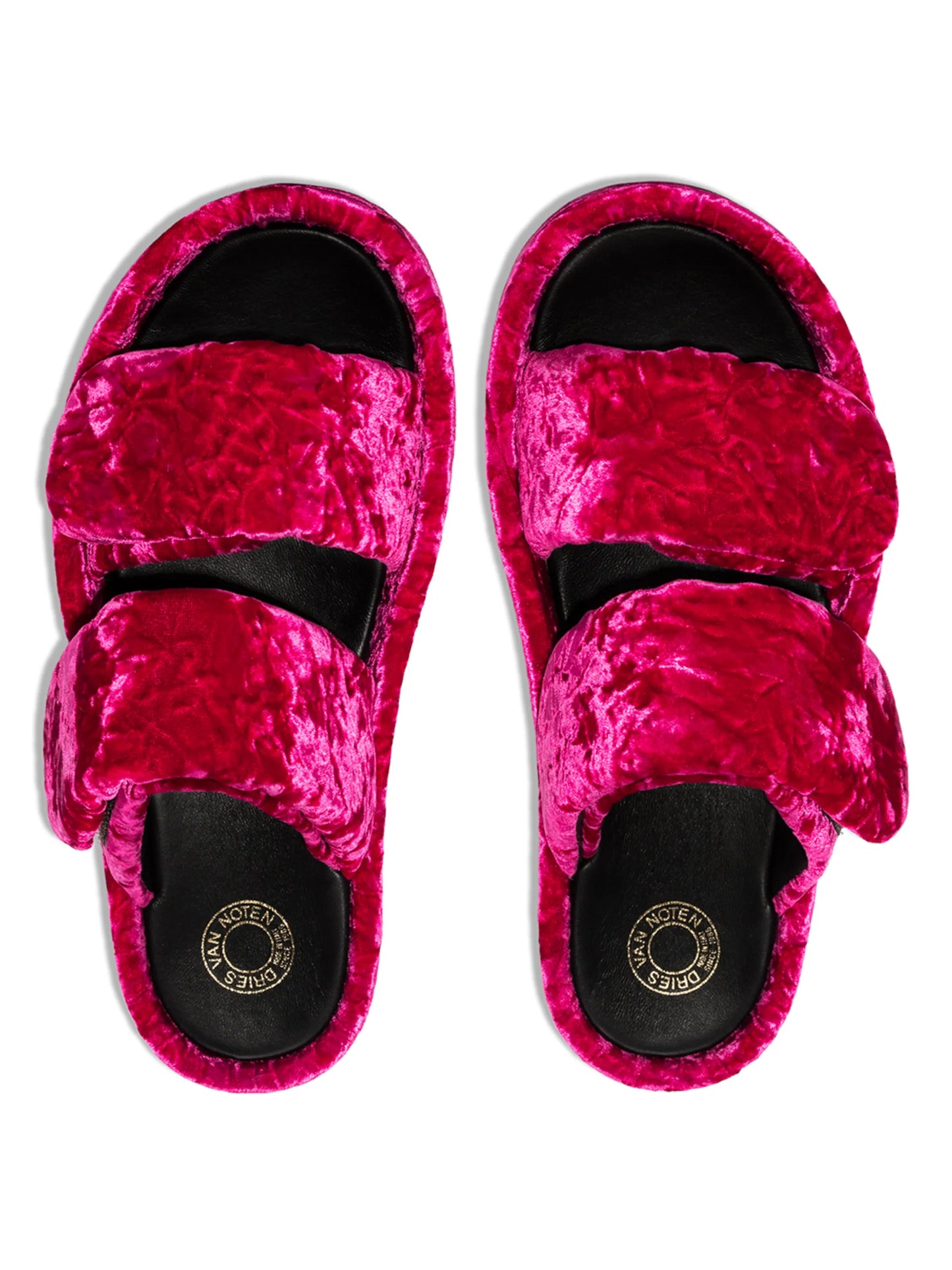 velvet platform sandals