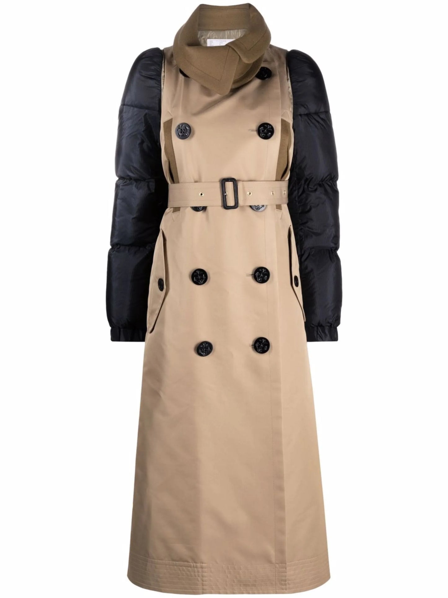 padded panel trench coat